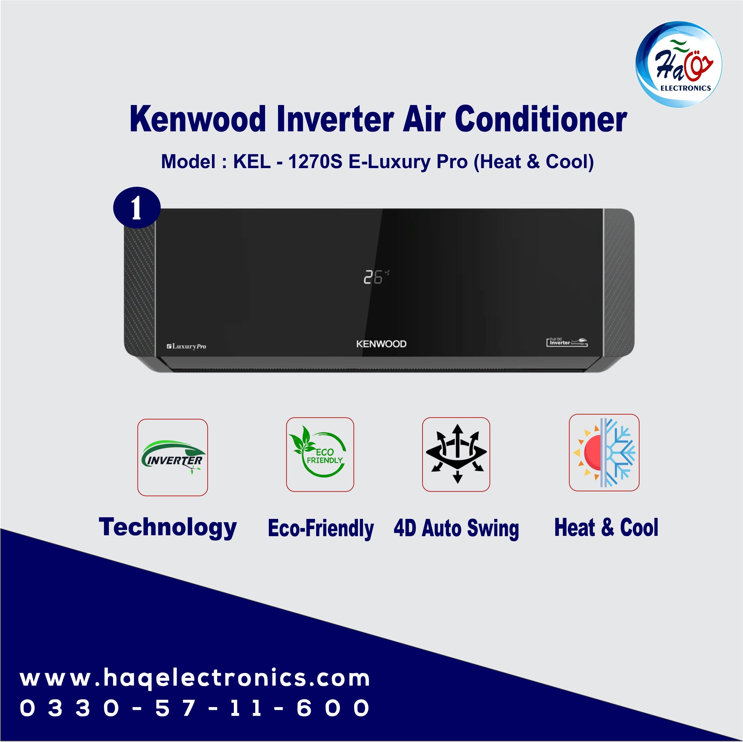 Kenwood Split Air Conditioner KEL-1270S E-Luxury Pro 