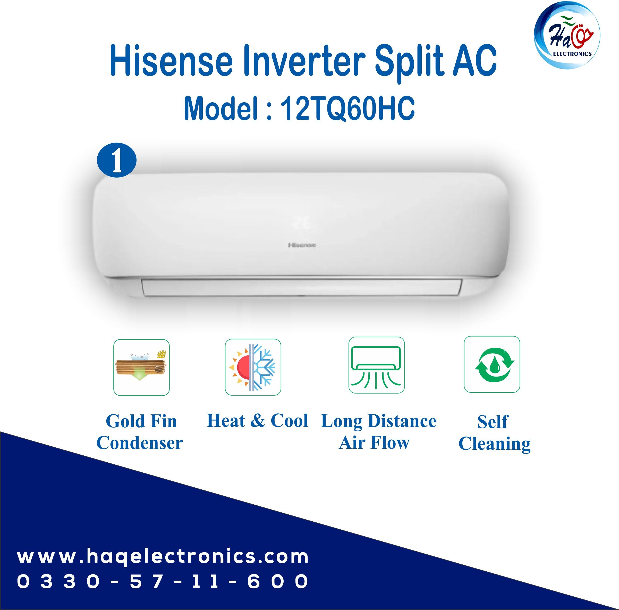 Hisense Inverter Split AC 12TQ 60HC 1Ton