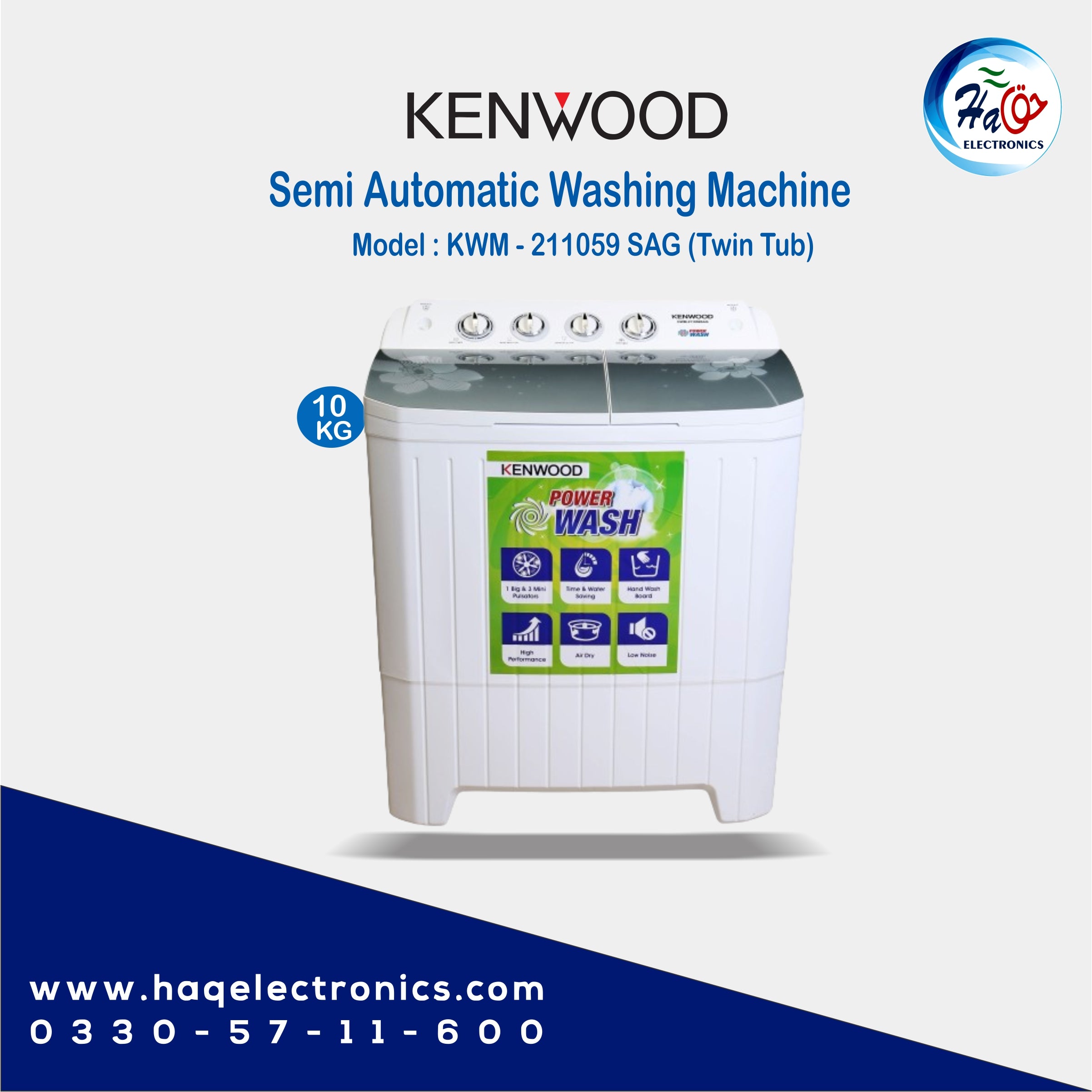 Kenwood Washing Machine KWM 211059 SAG Twin Tub