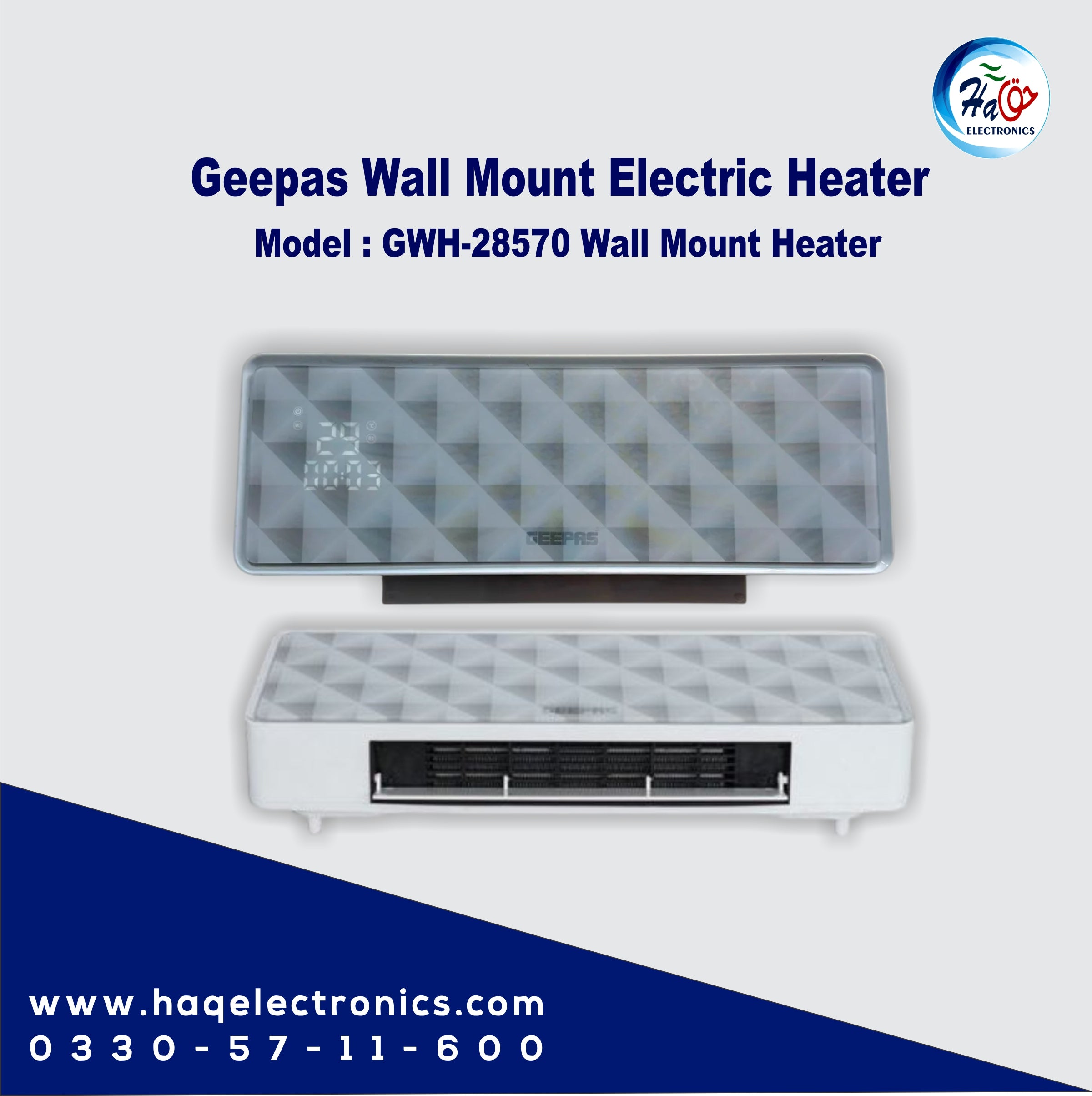 Geepas Wall Mount Electric Heater GWH-28570P