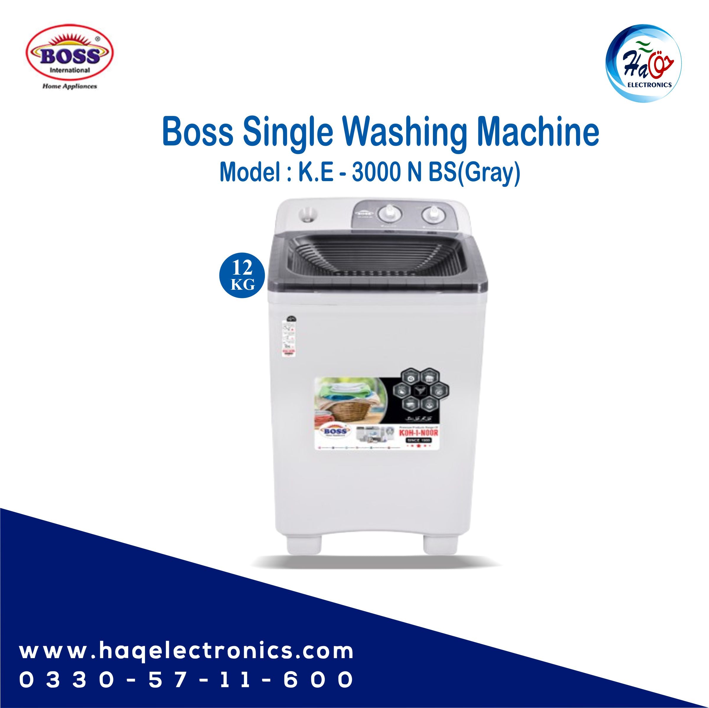 Boss washing machine KE-3000-BS Grey