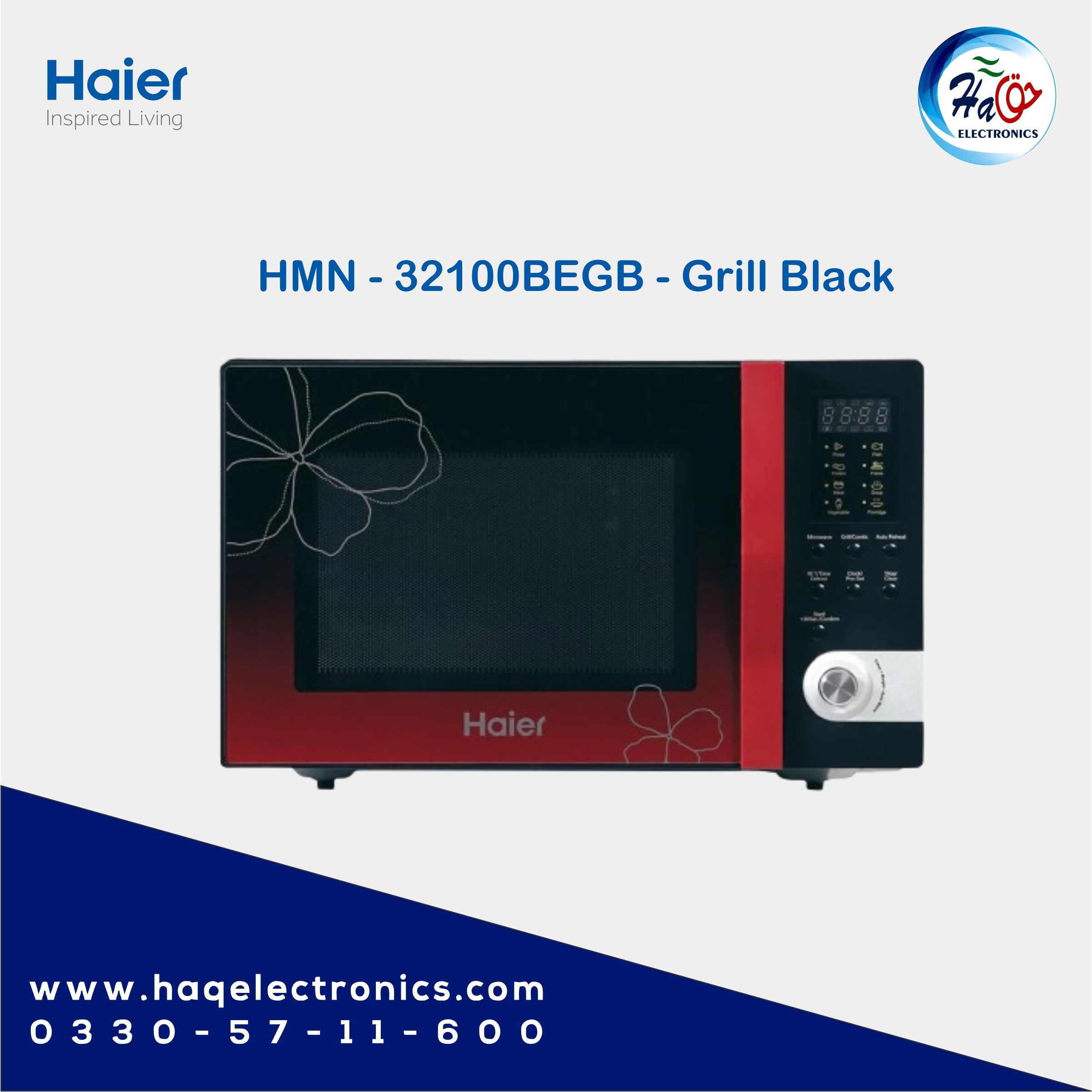 Haier Microwave oven  HMN-32100EGB Grill Black