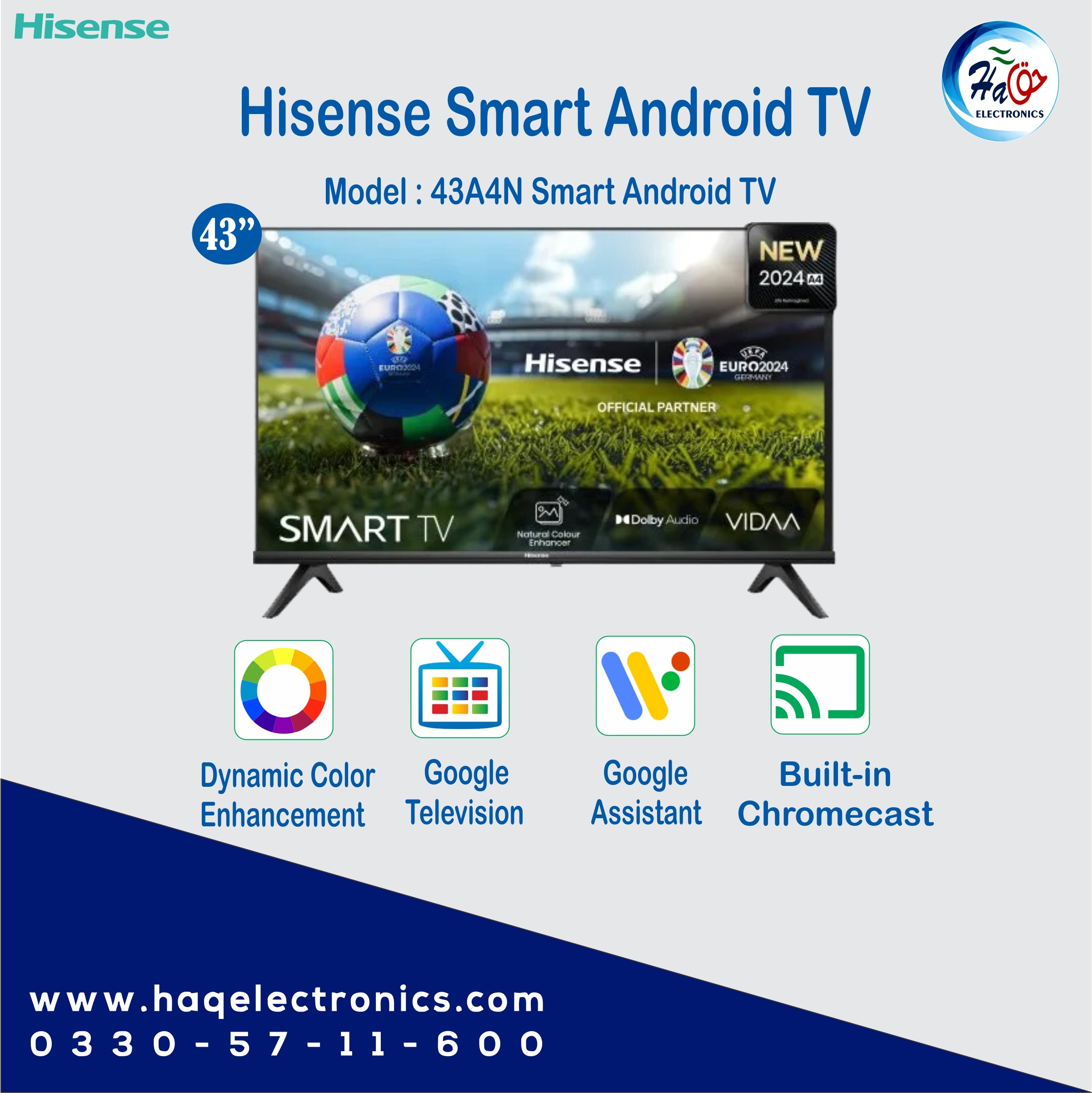 Hisense Smart Google LED TV 43A4N