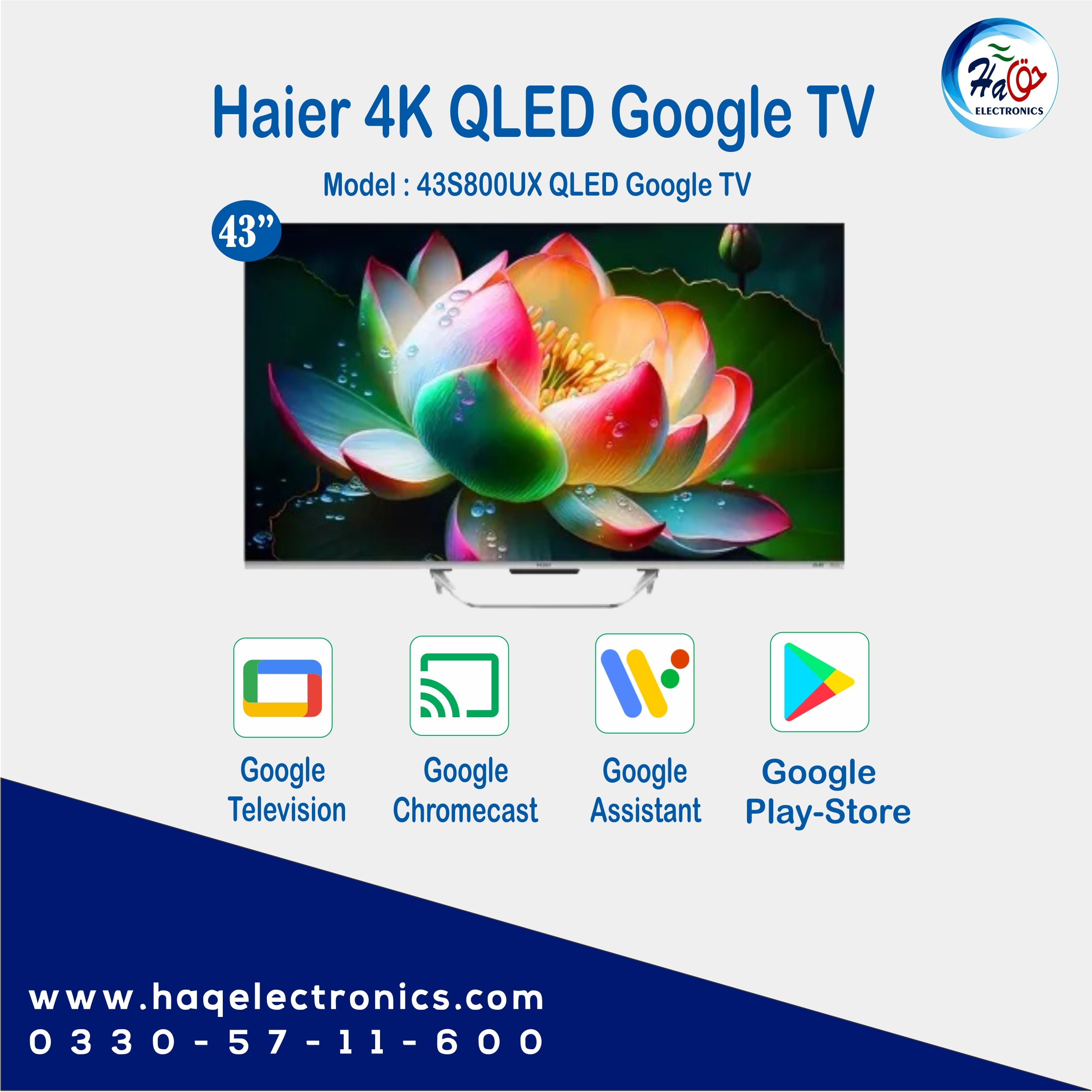 Haier H43S800UX 43 Inch 4K QLED Google TV