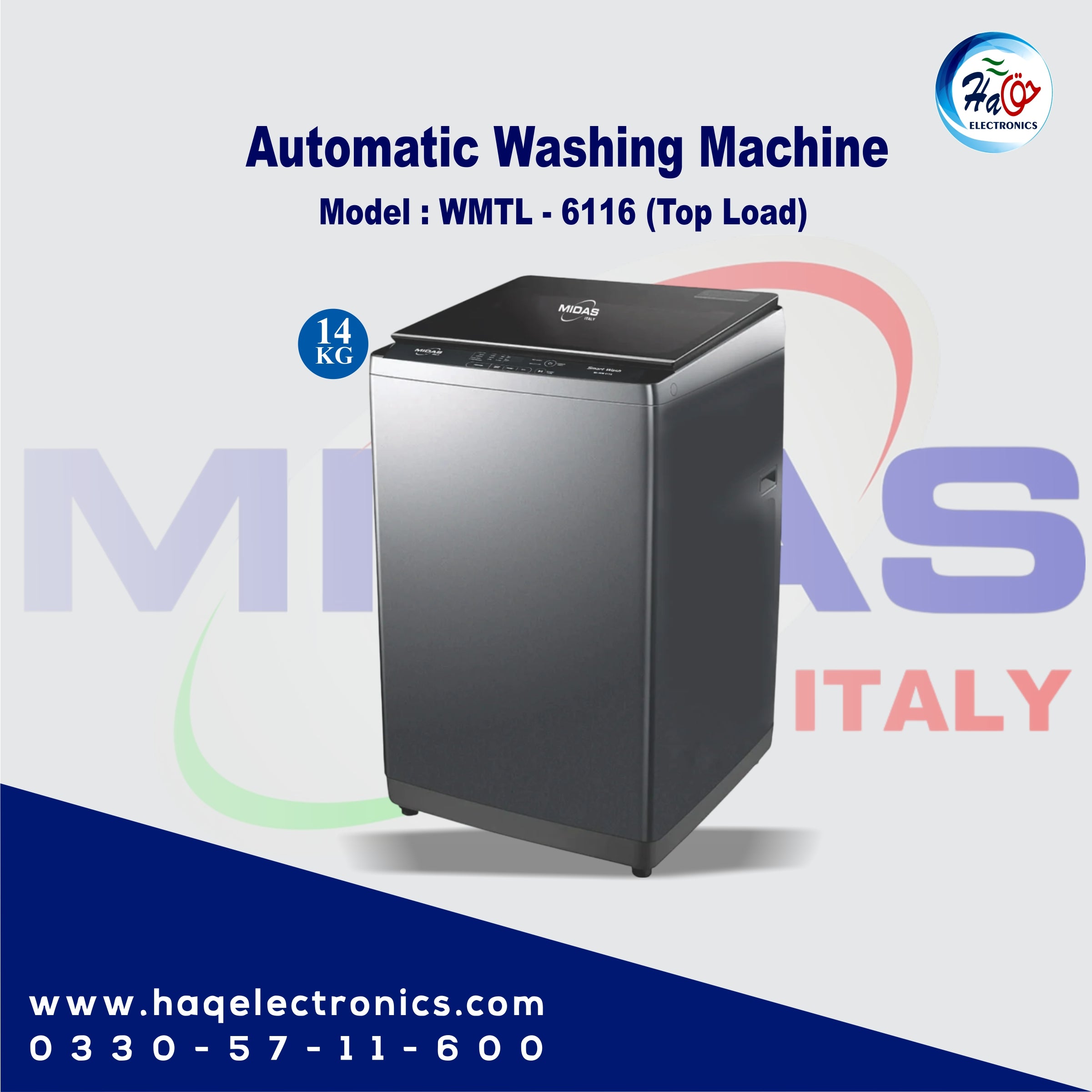 Midas Top Load Automatic Washing Machine WMTL-6116
