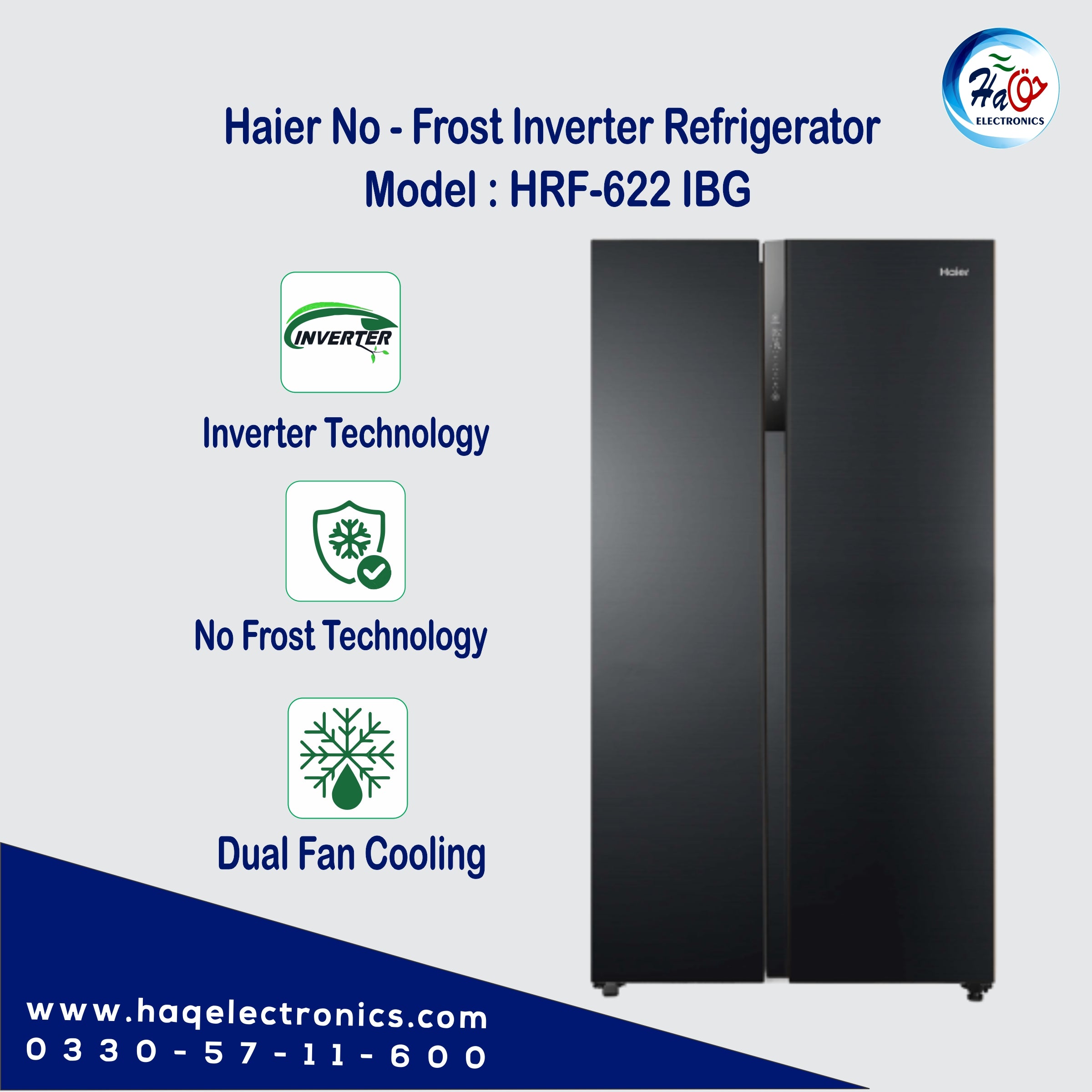 Haier No-Frost Refrigerator HRF-622IBG