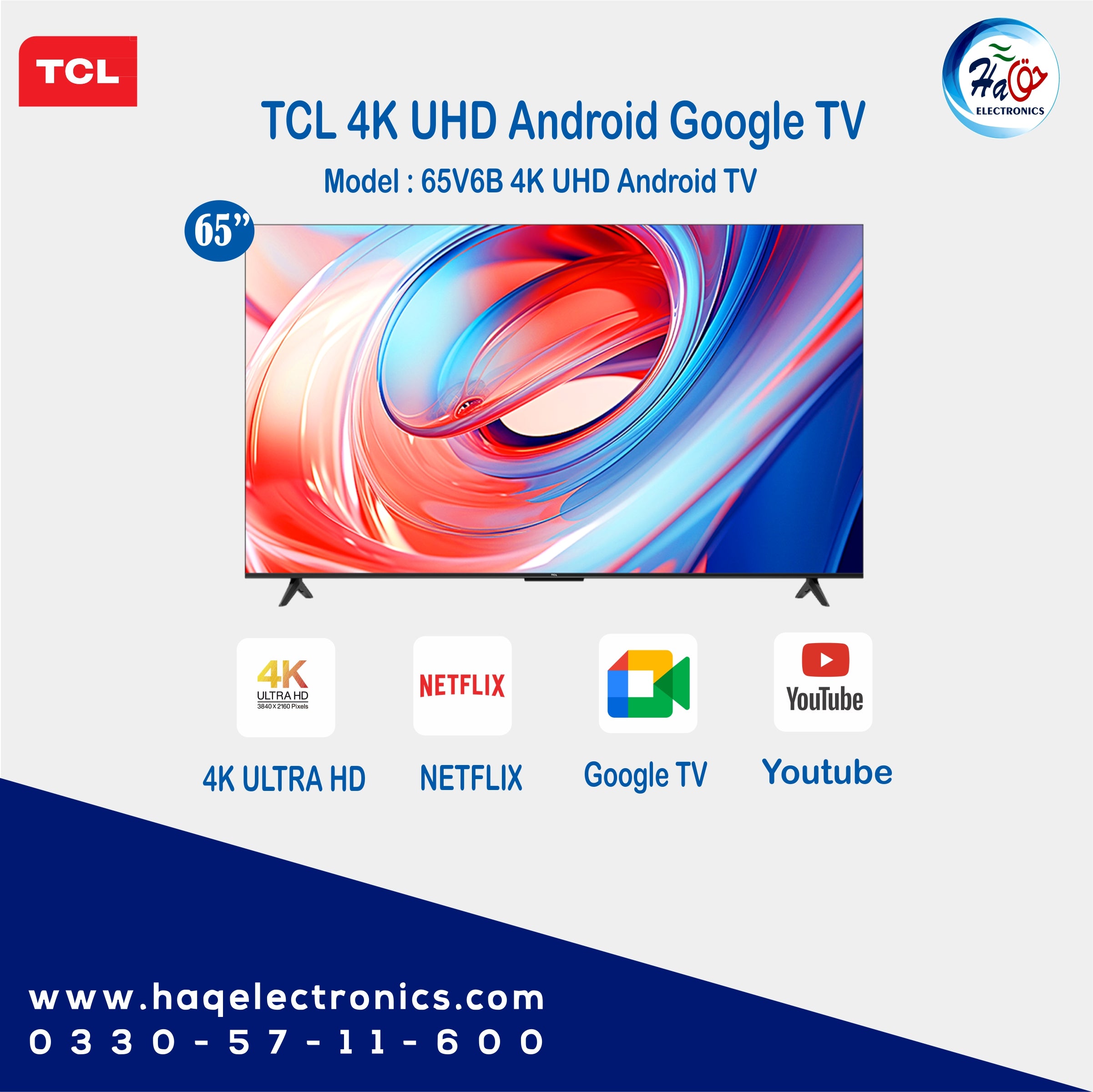 TCL 65V6B 4K UHD Google LED TV