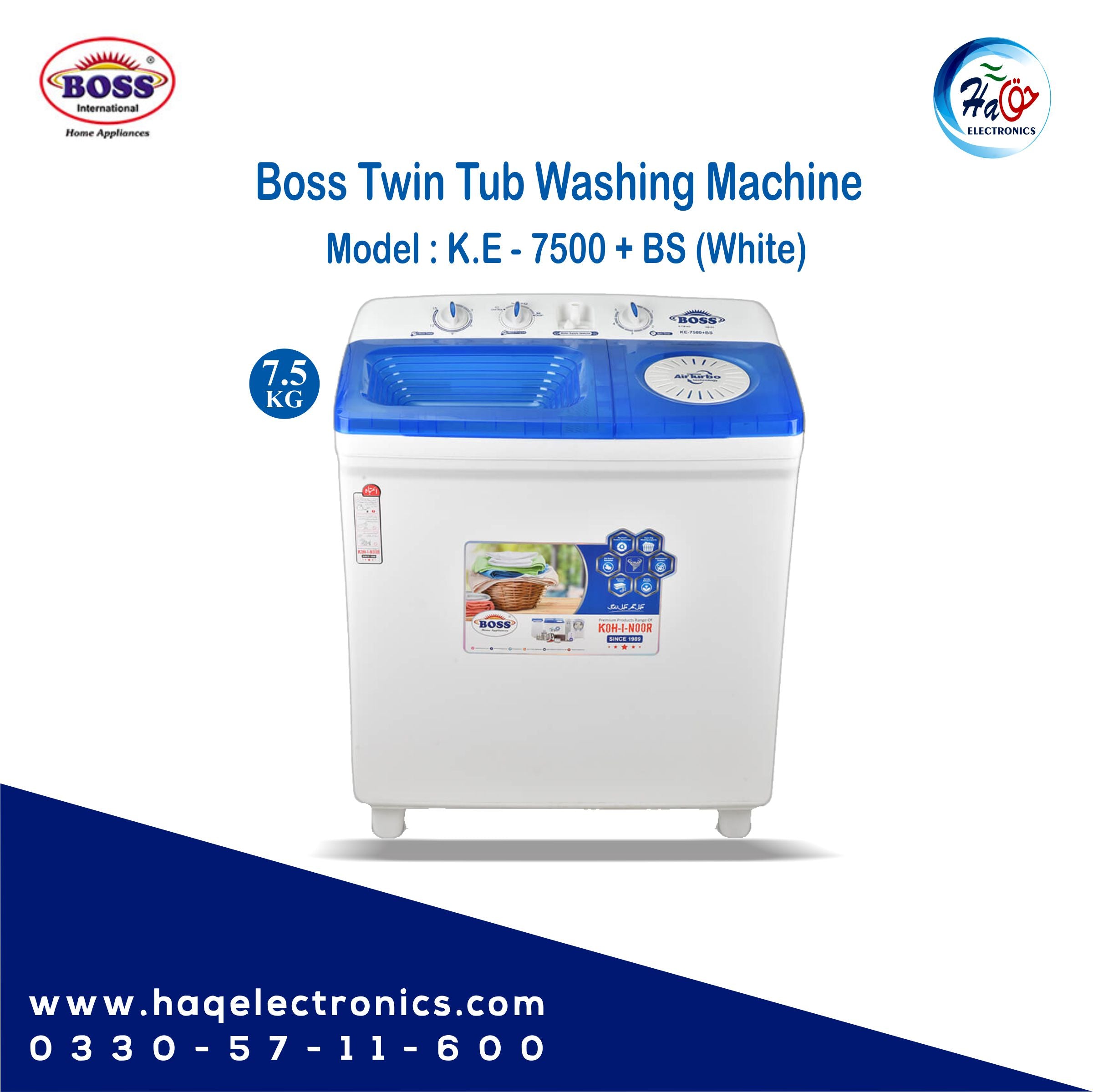 Boss washing machine KE-7500 plus-BS White