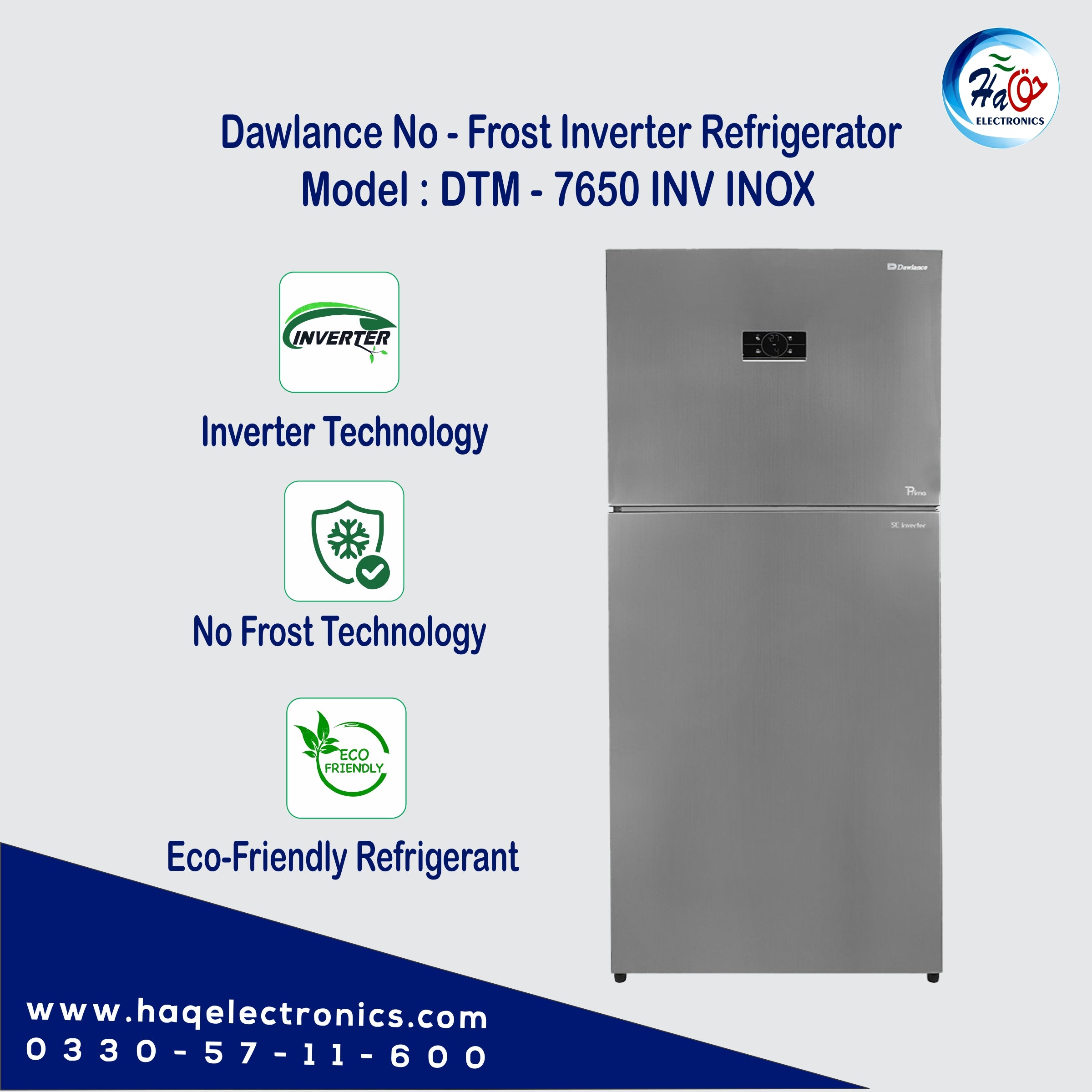 Dawlance No Frost Refrigerator DTM-7650 Inox Inverter