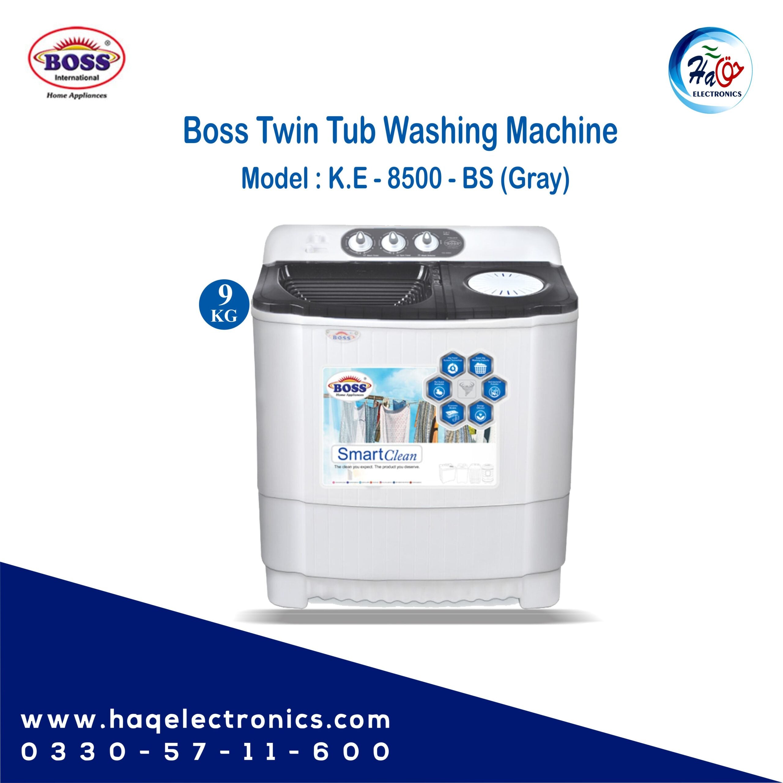 Boss washing machine KE-8500-BS Gray