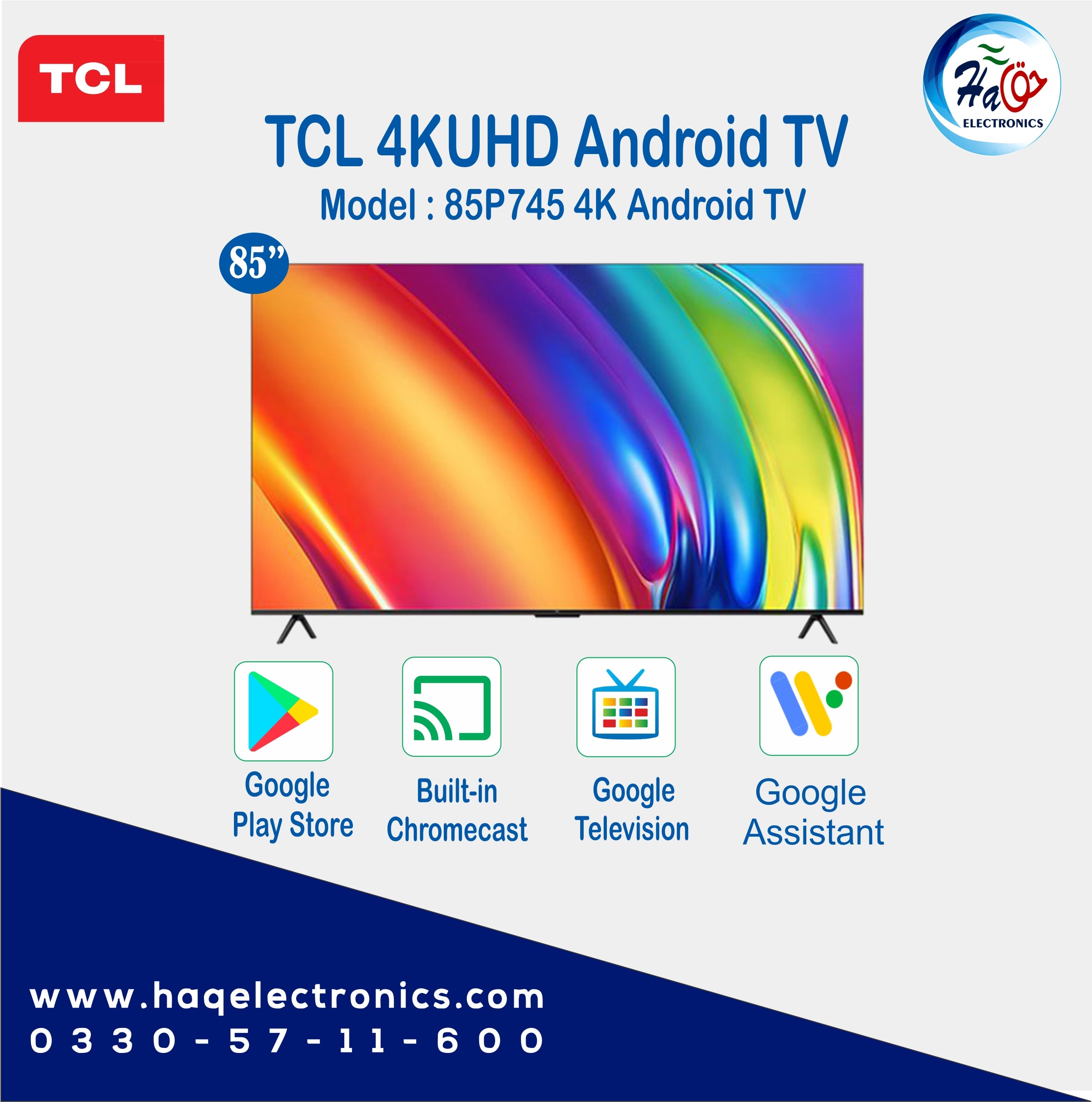 TCL 85P745 Android 4K Smart LED TV