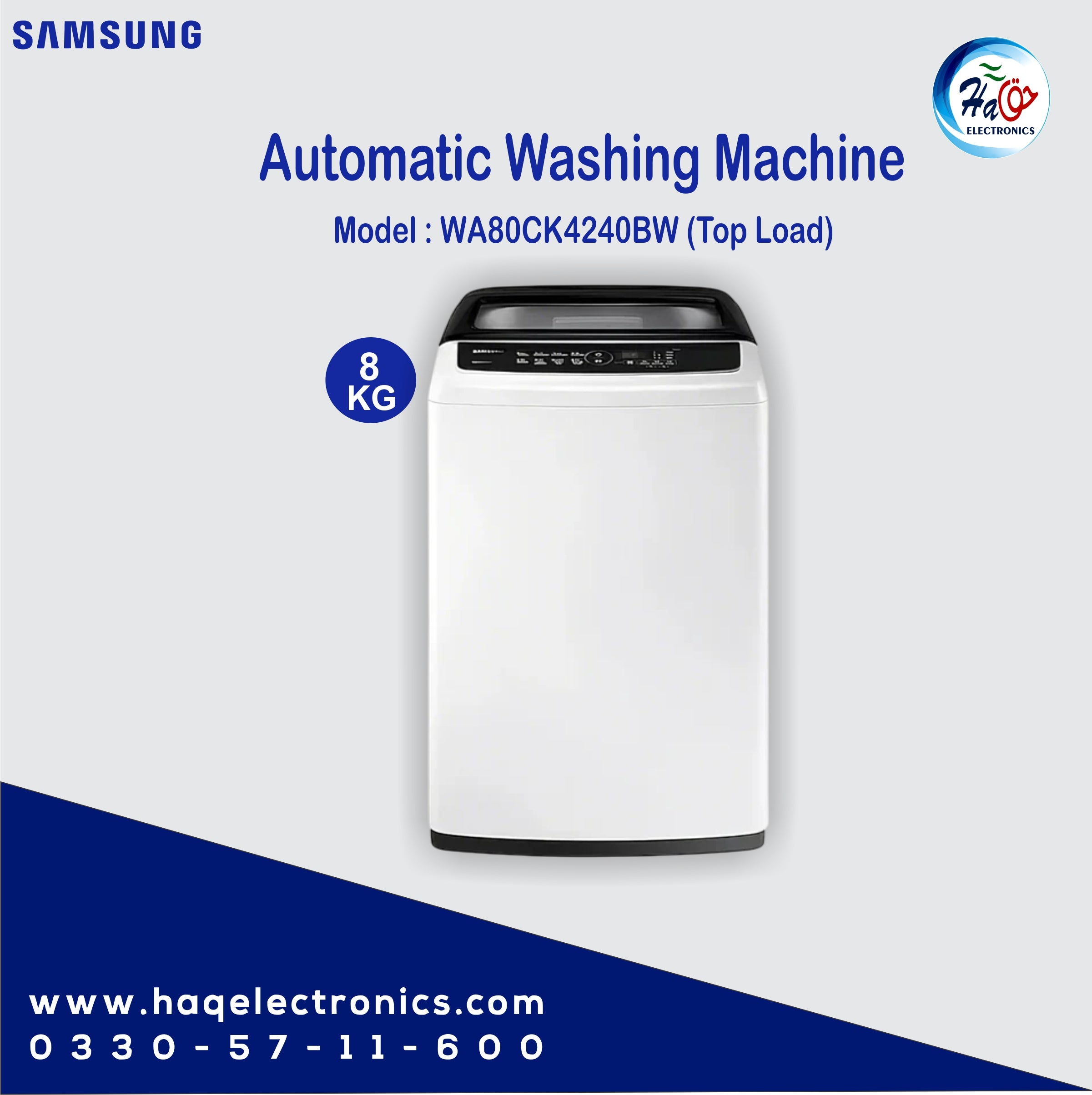 Samsung Top Load Automatic Washing Machine WA80CK4240BW