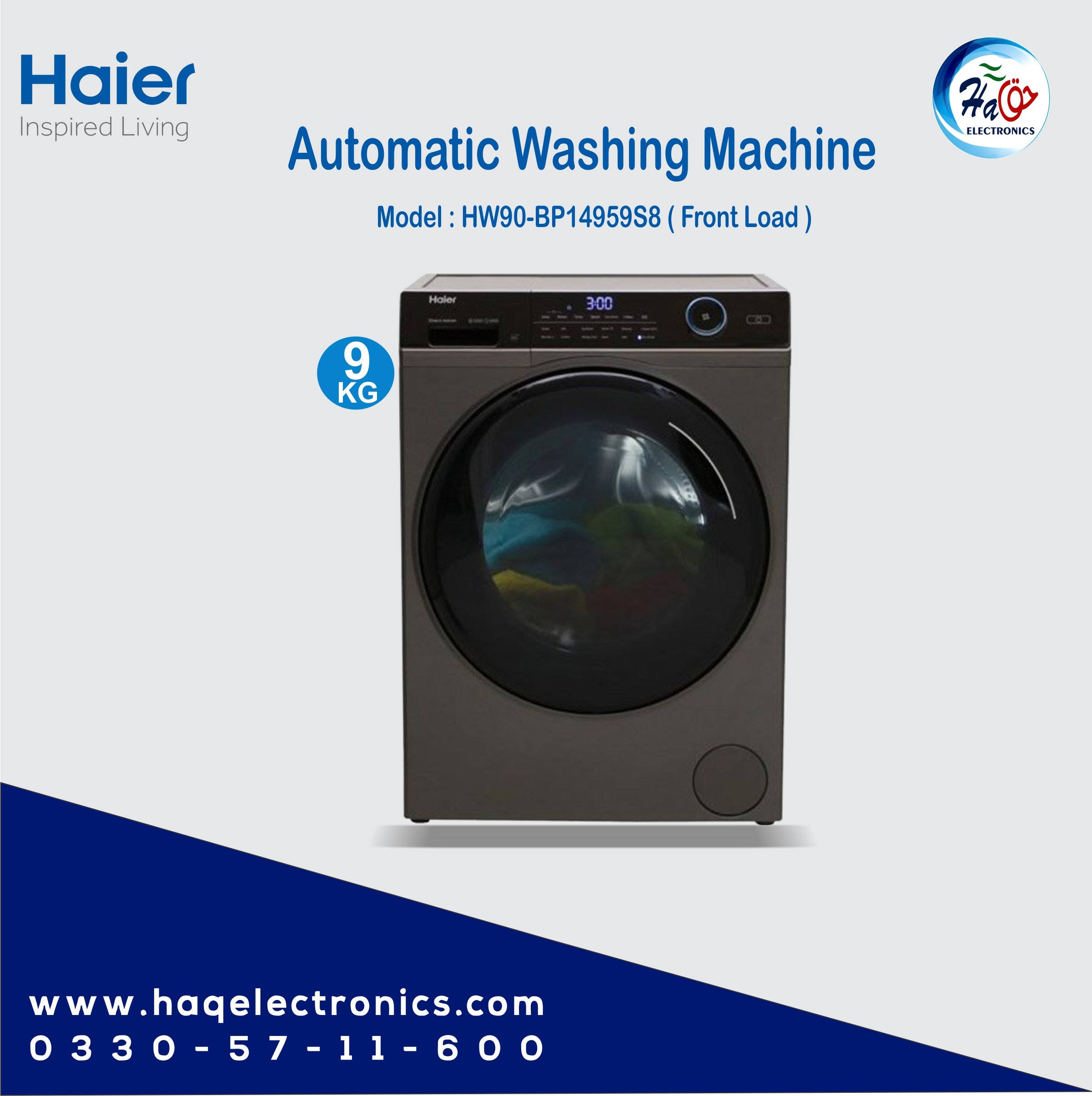 Haier automatic washing machine HW90-BP14959S8 Front Load