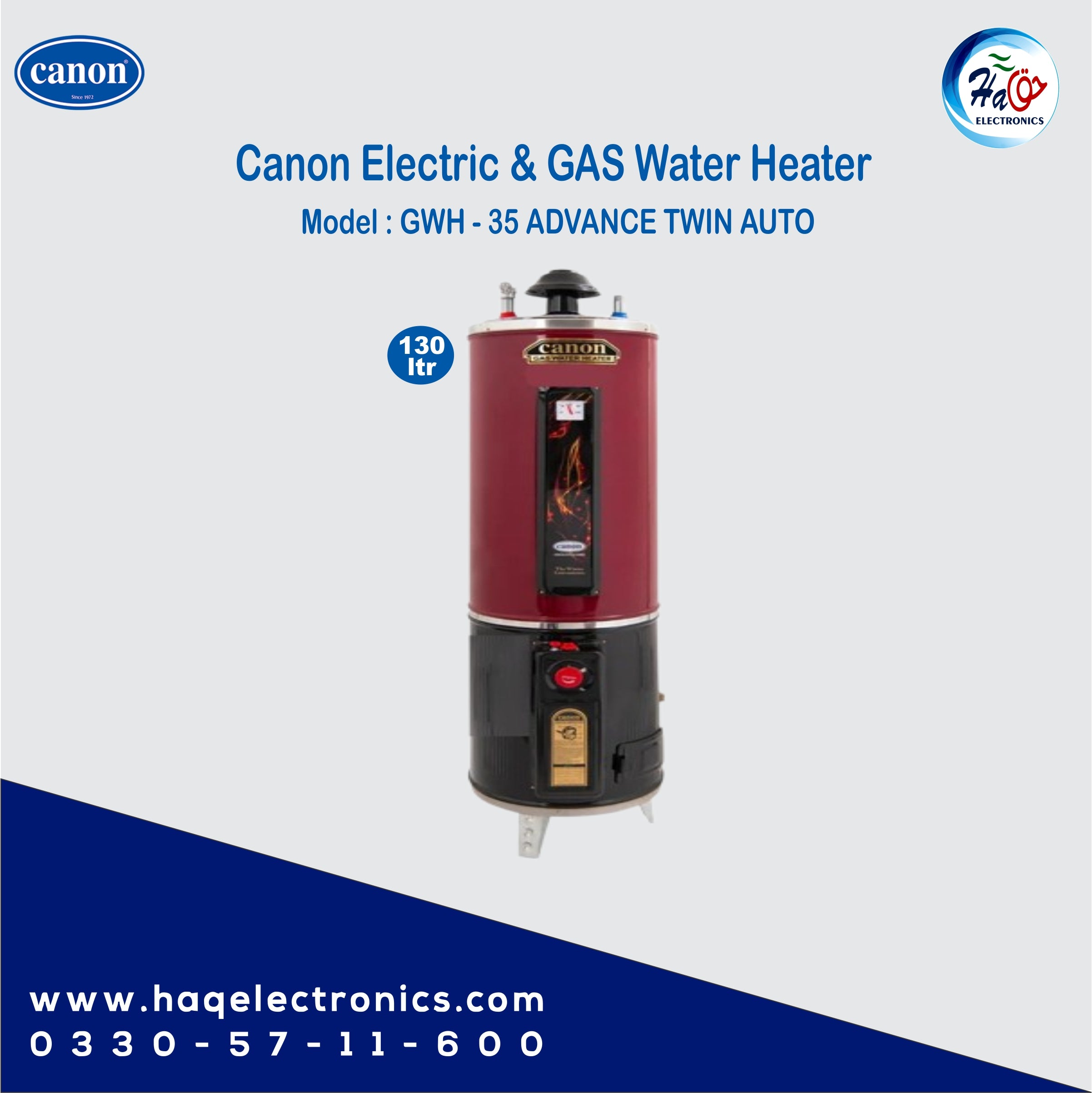 Canon Electric & Gas Geyser GWH-35 Advance Twin Auto