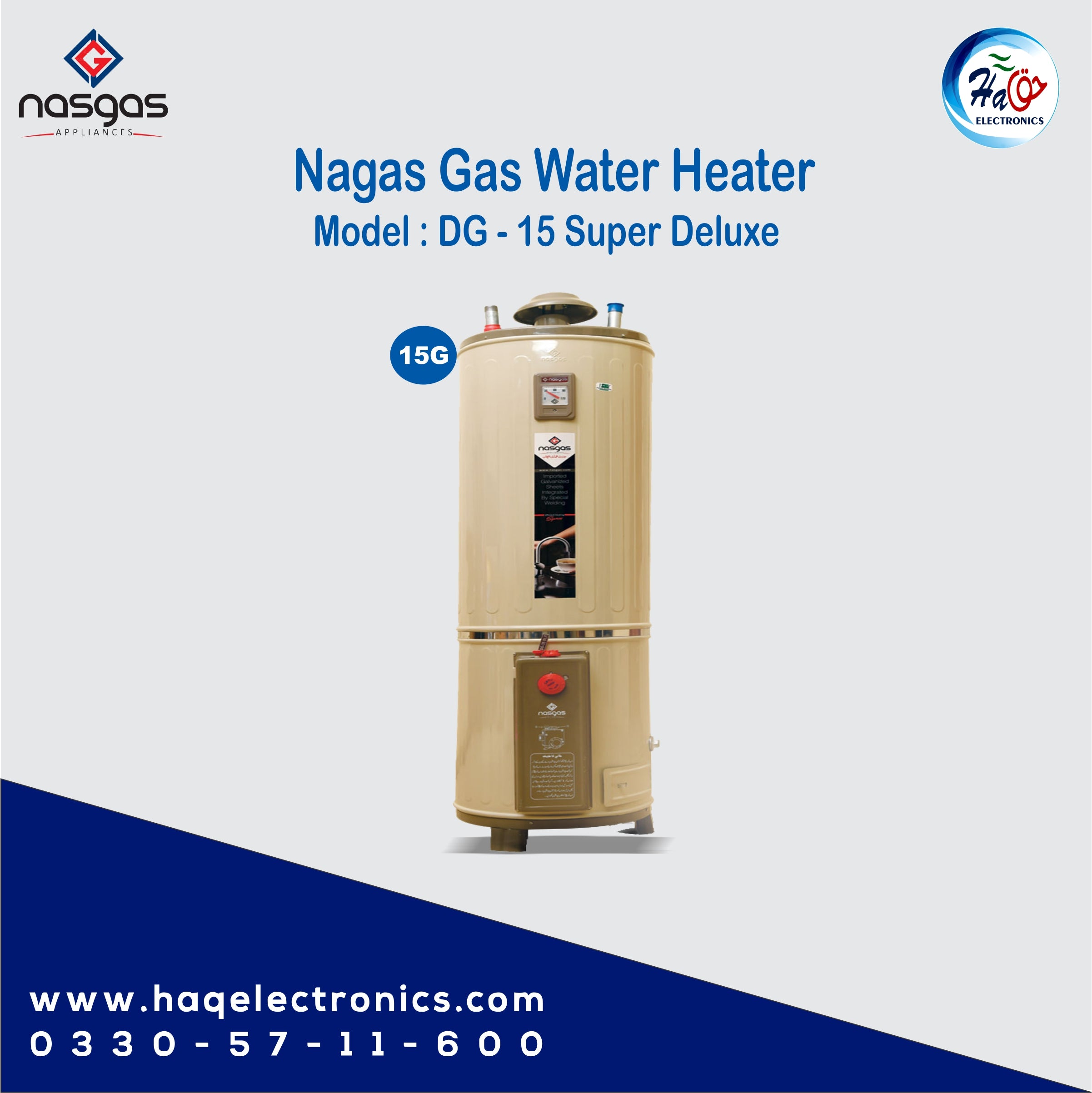 Nasgas gas geyser DG-15 Super Deluxe