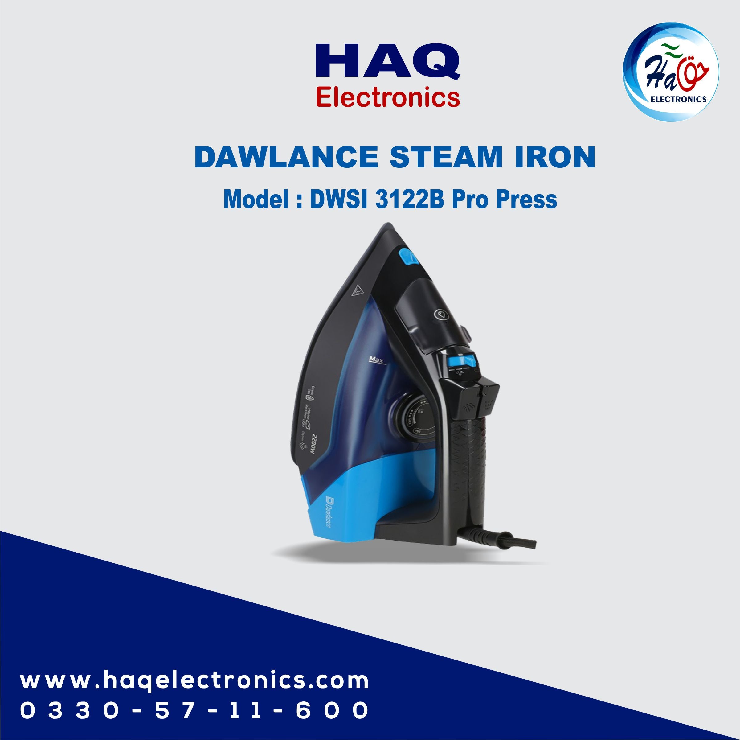 Dawlance Steam Iron DWSI Pro 3122B Pro Press