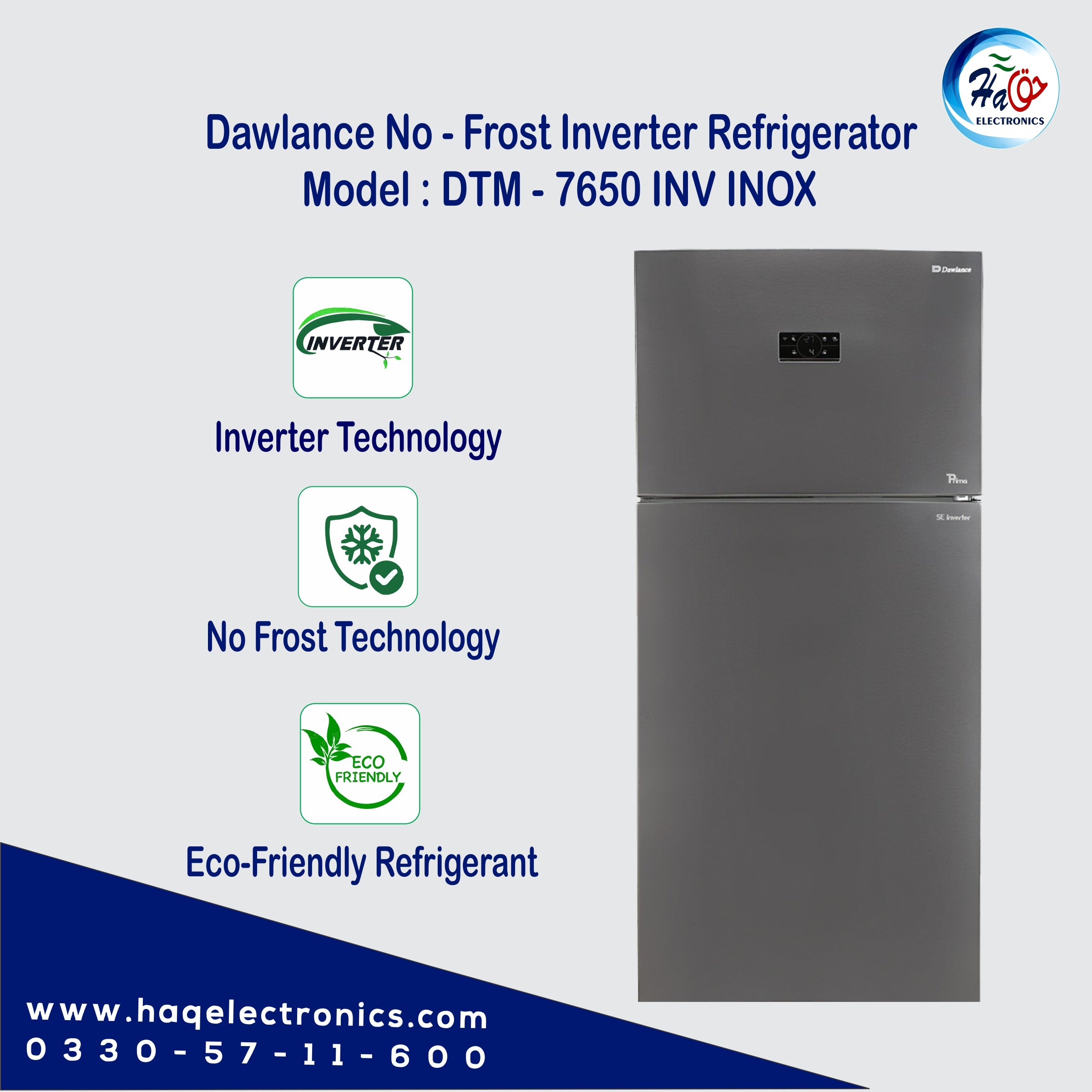 Dawlance DTM-7650 Inox Inverter No Frost Refrigerator