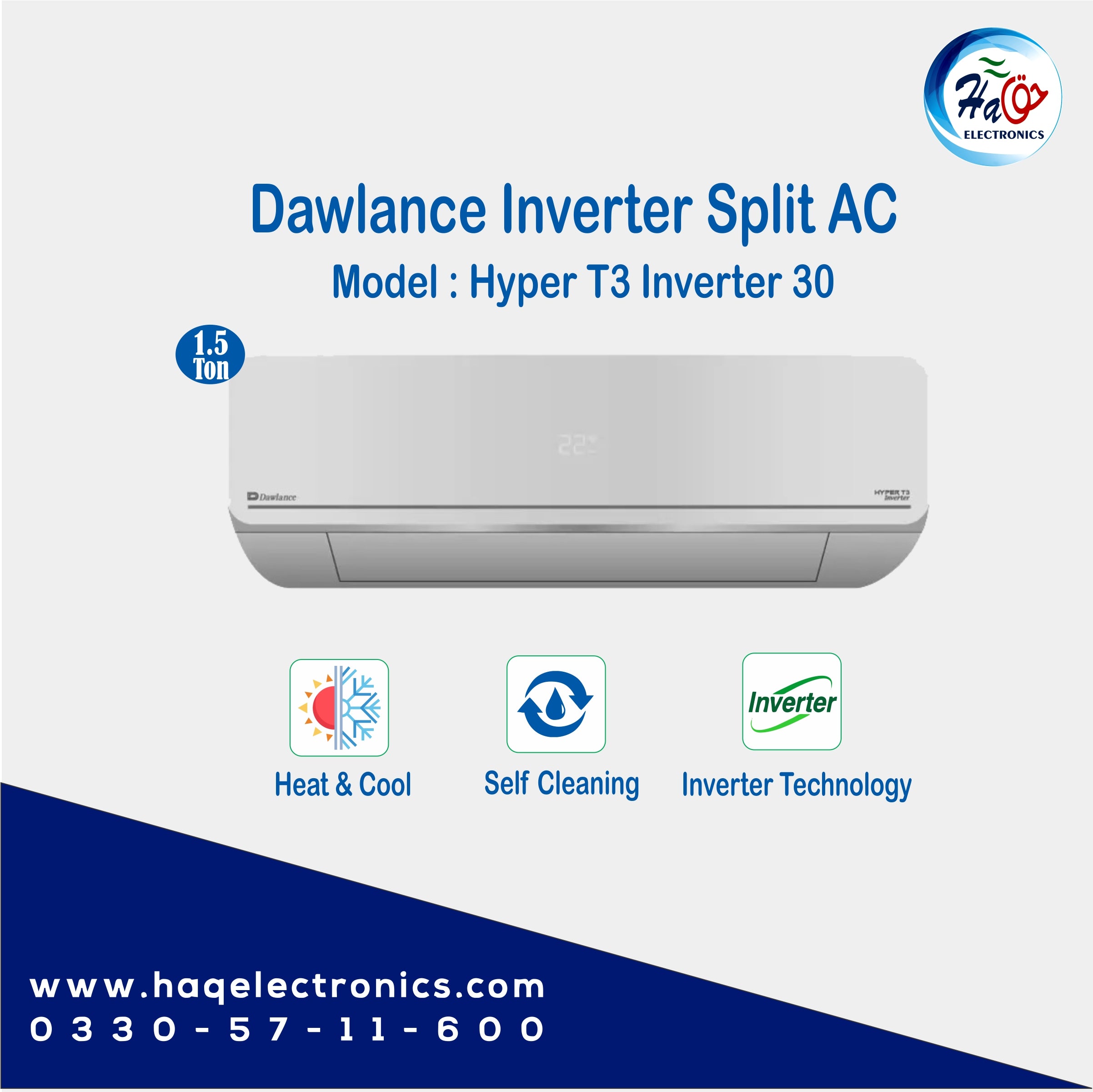 Dawlance Split AC Inverter 1.5 Ton DAC-Hyper T3