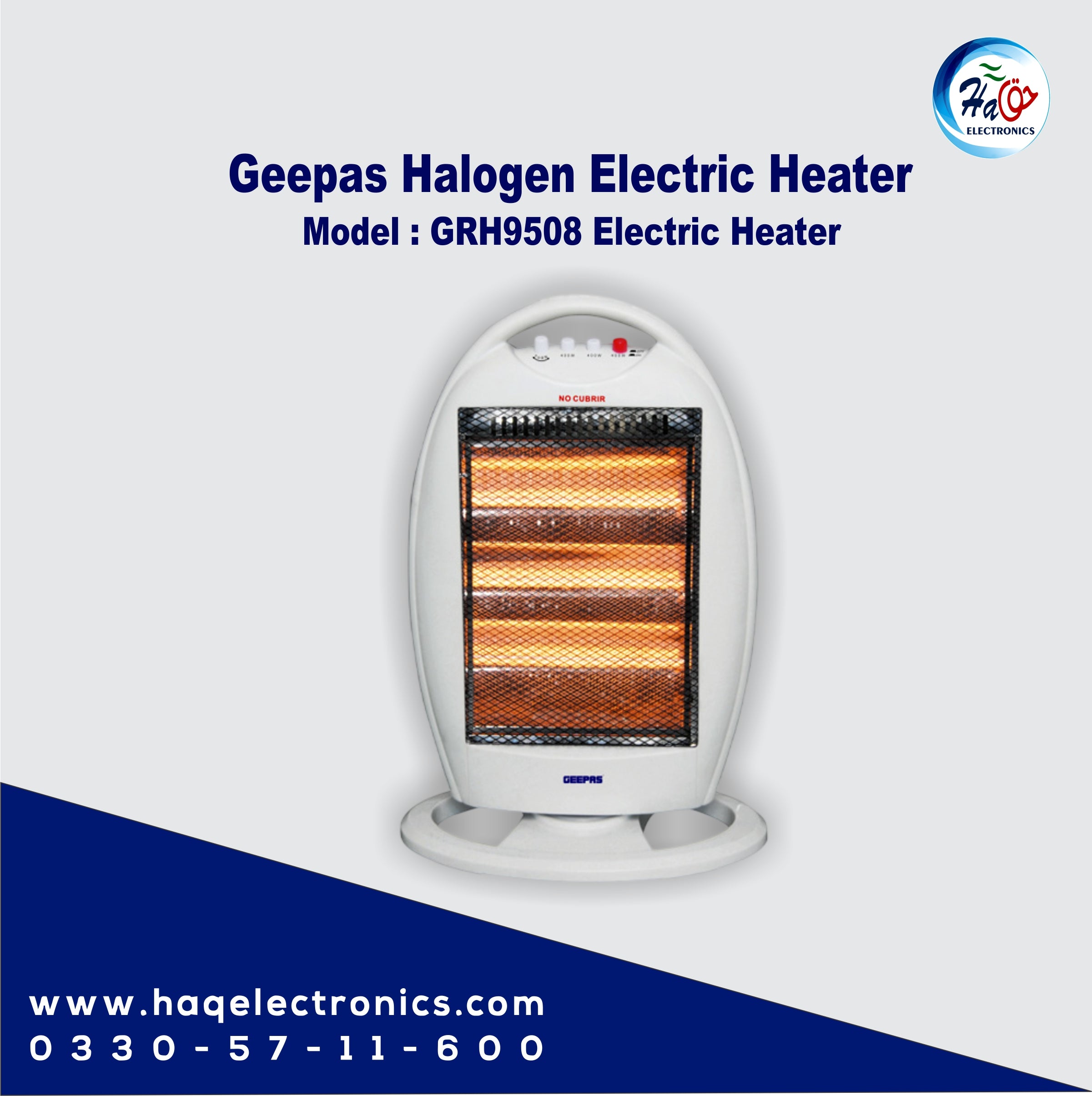 Geepas Halogen Electric Heater GRH9508
