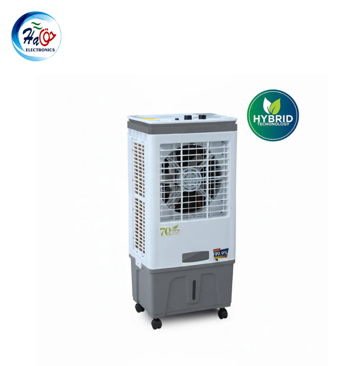 NasGas NAC-2100 Hybrid air cooler 40 liter AC DC dual power room cooler energy saving UPS solar compatible Pakistan