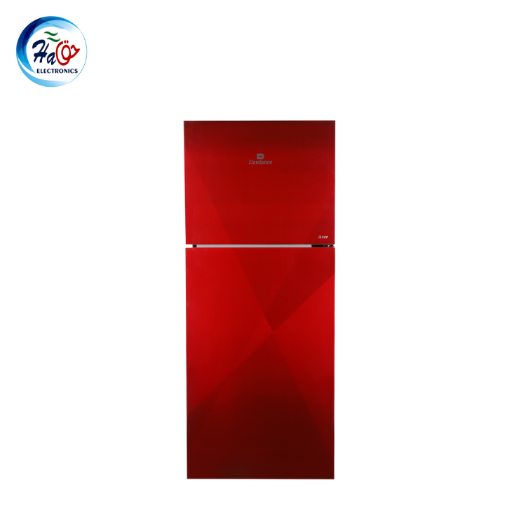 Dawlance REF 9178 GD LVS Acce Coral Red glass door refrigerator low voltage premium fridge