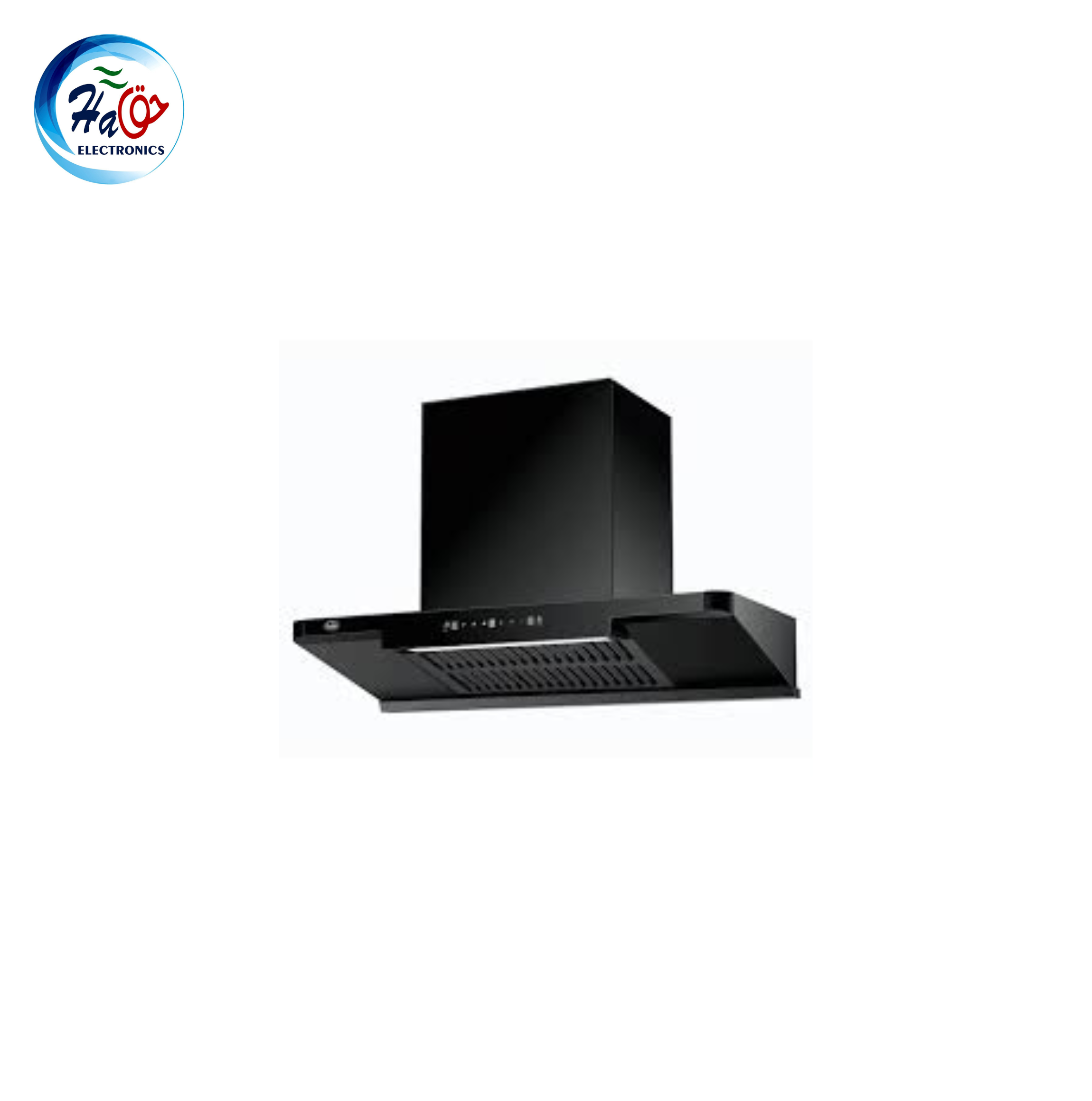 FISCHER HOOD FKT H90-06S wall mounted black kitchen chimney hood with gesture touch controls and powerful suction system