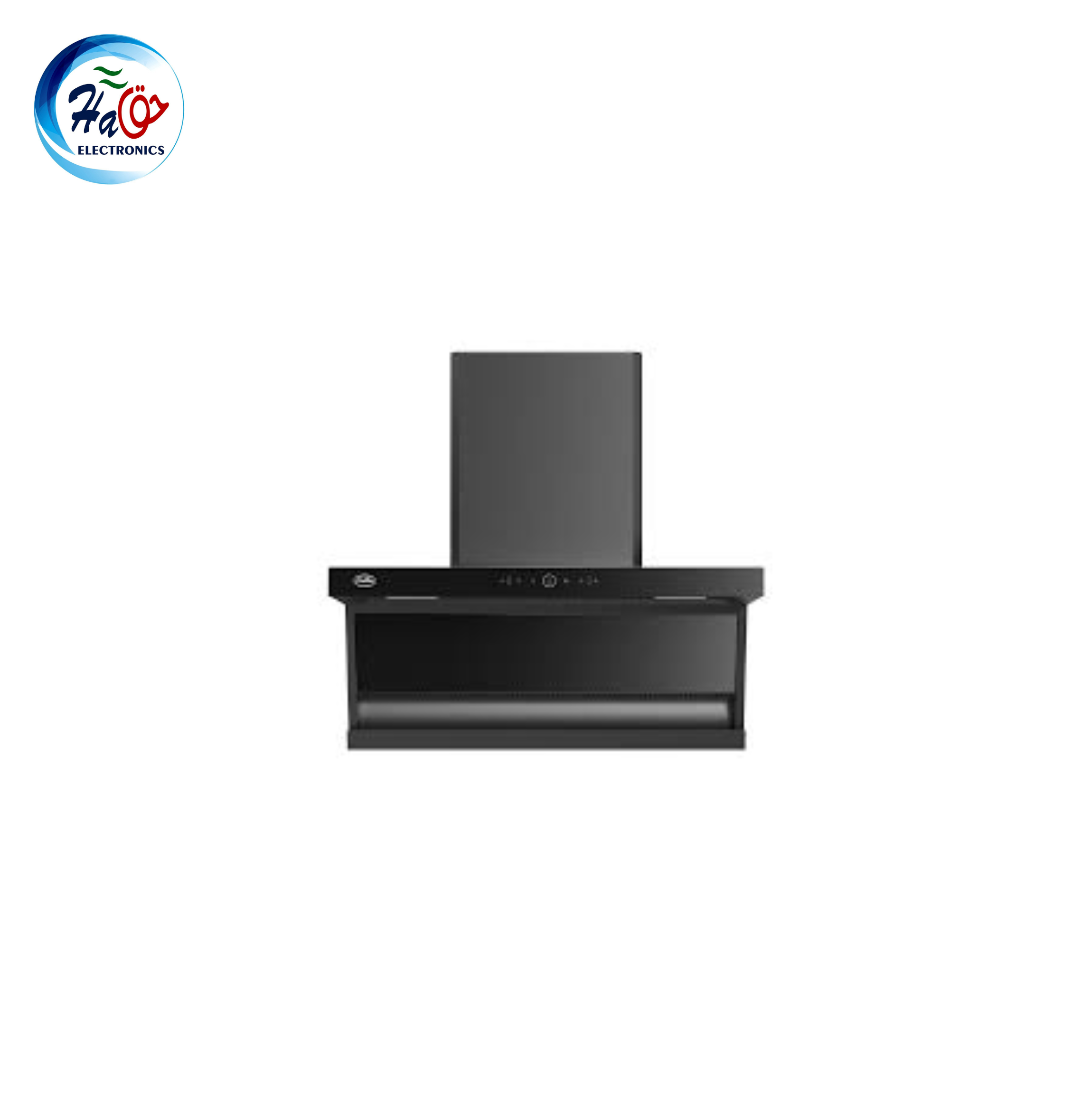 FISCHER HOOD FKT L90-01IN L-shape kitchen chimney hood with tempered glass design, gesture touch controls, and powerful suction system