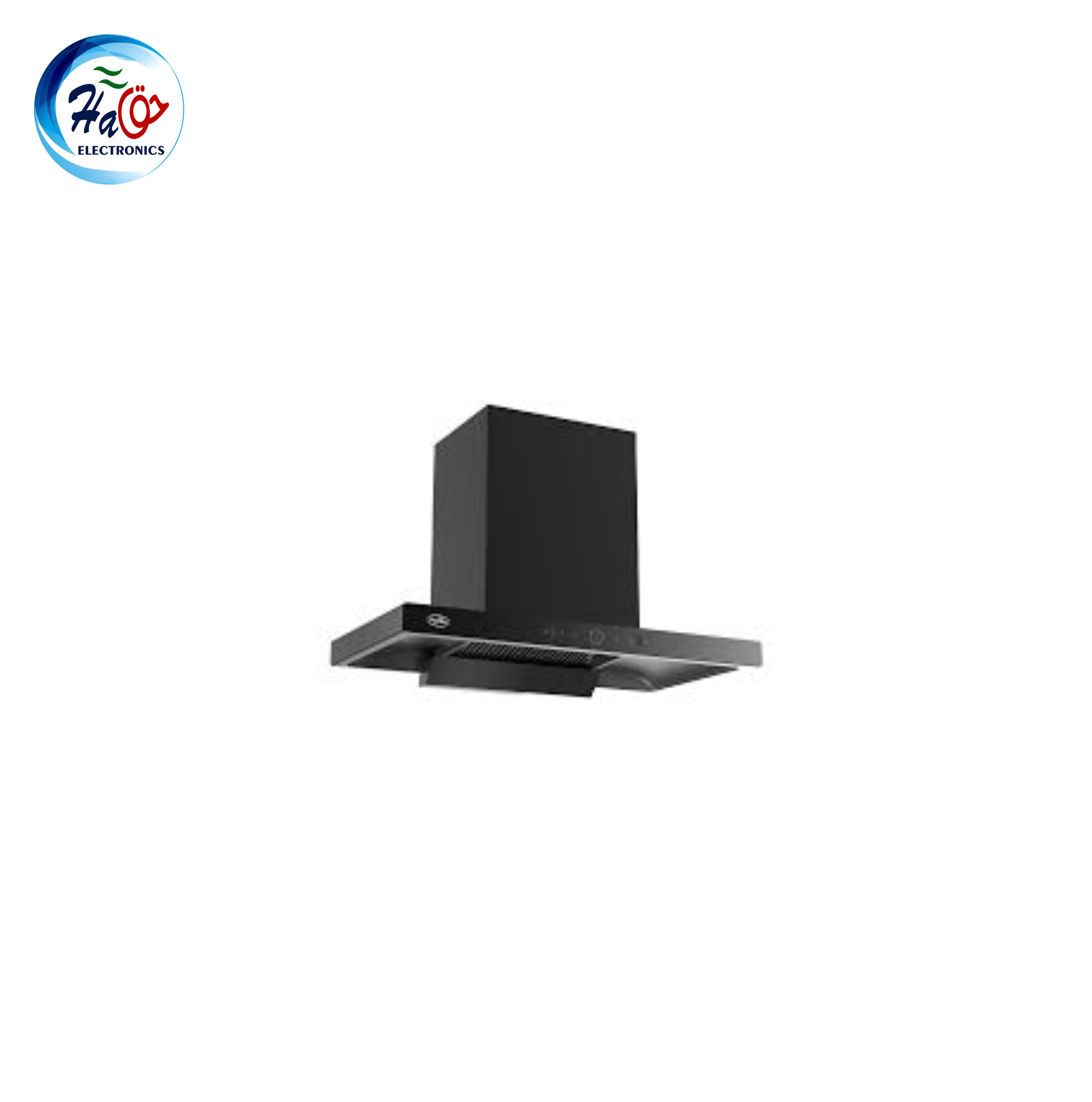 FISCHER HOOD FKT T90-04SC T-shape kitchen chimney hood with tempered glass design, gesture touch controls, and powerful suction system