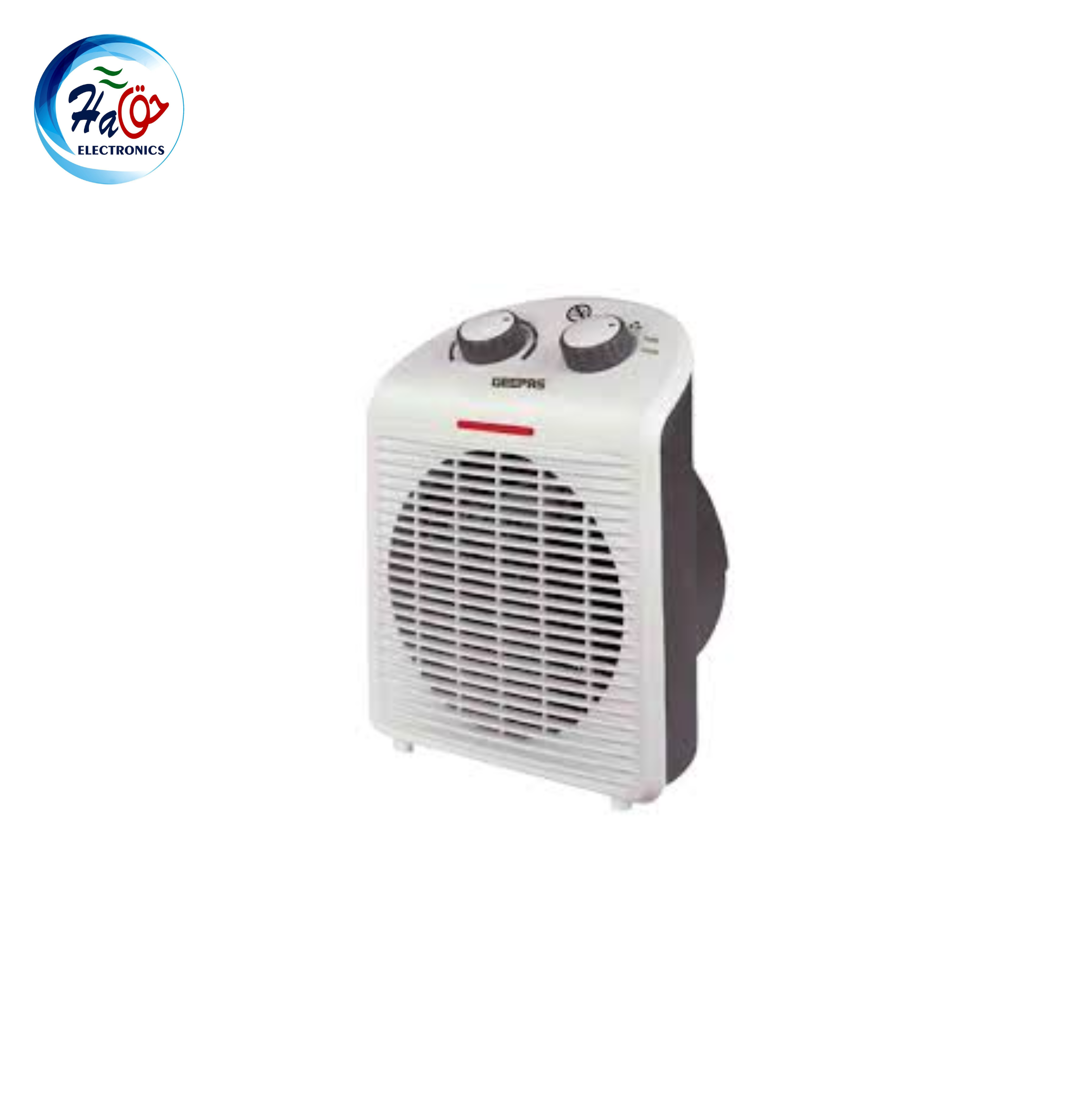 GEEPAS HEATER 9557 portable electric fan heater with adjustable thermostat, dual heat settings, and safety protection system