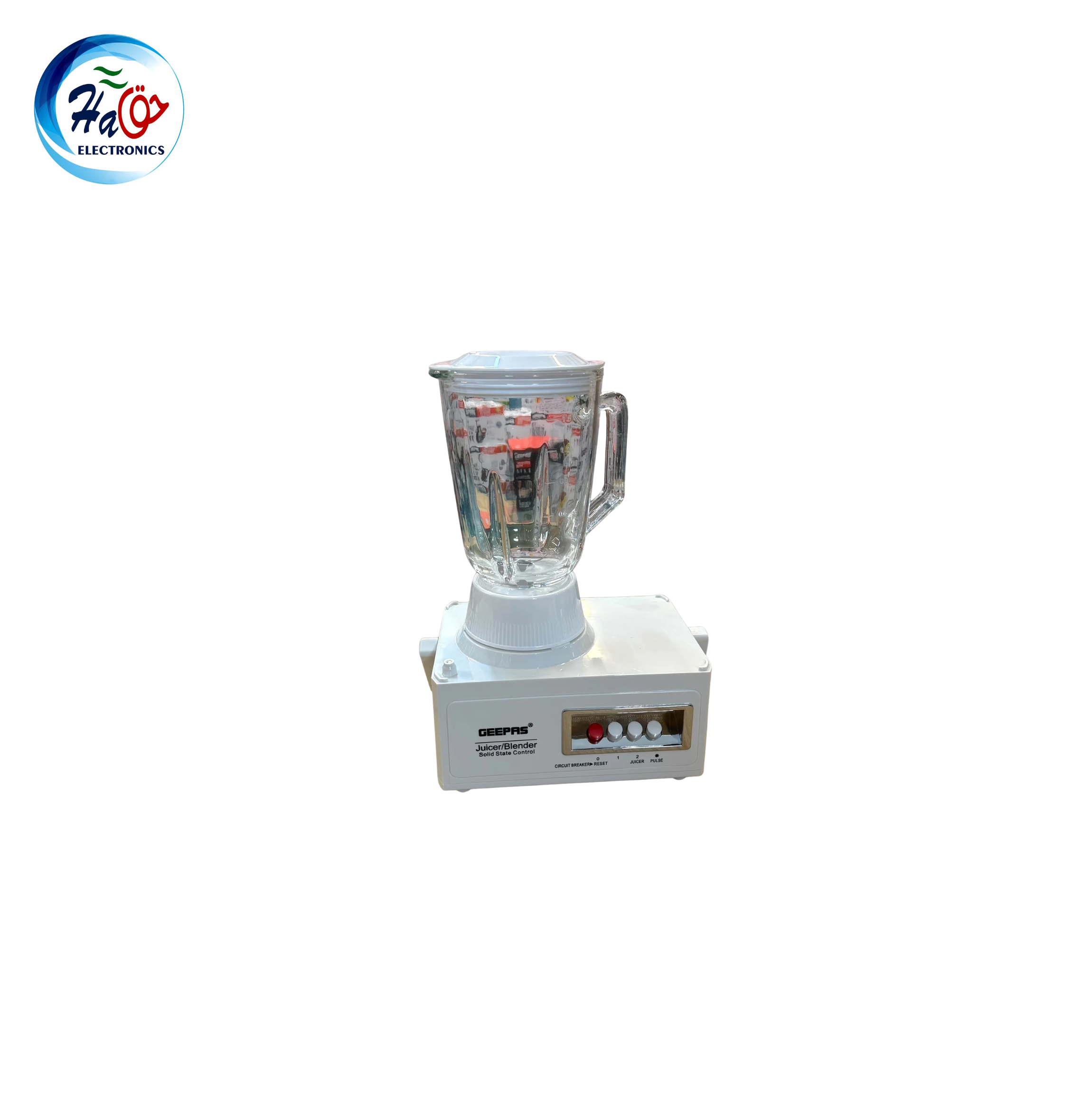 GEEPAS JUICER GSB 5491 multifunction digital juicer blender with stainless steel body, LED display, and wide feeding chute