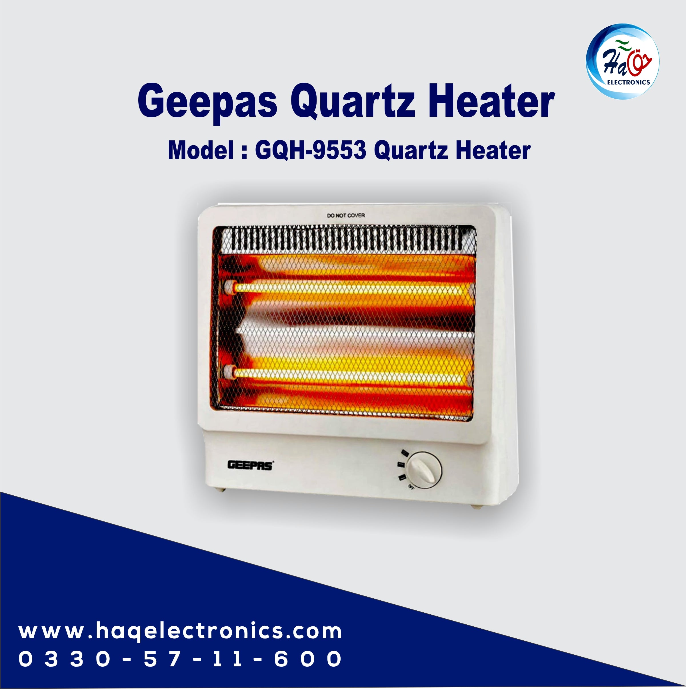 Geepas Quartz Heater GQH-9553 White