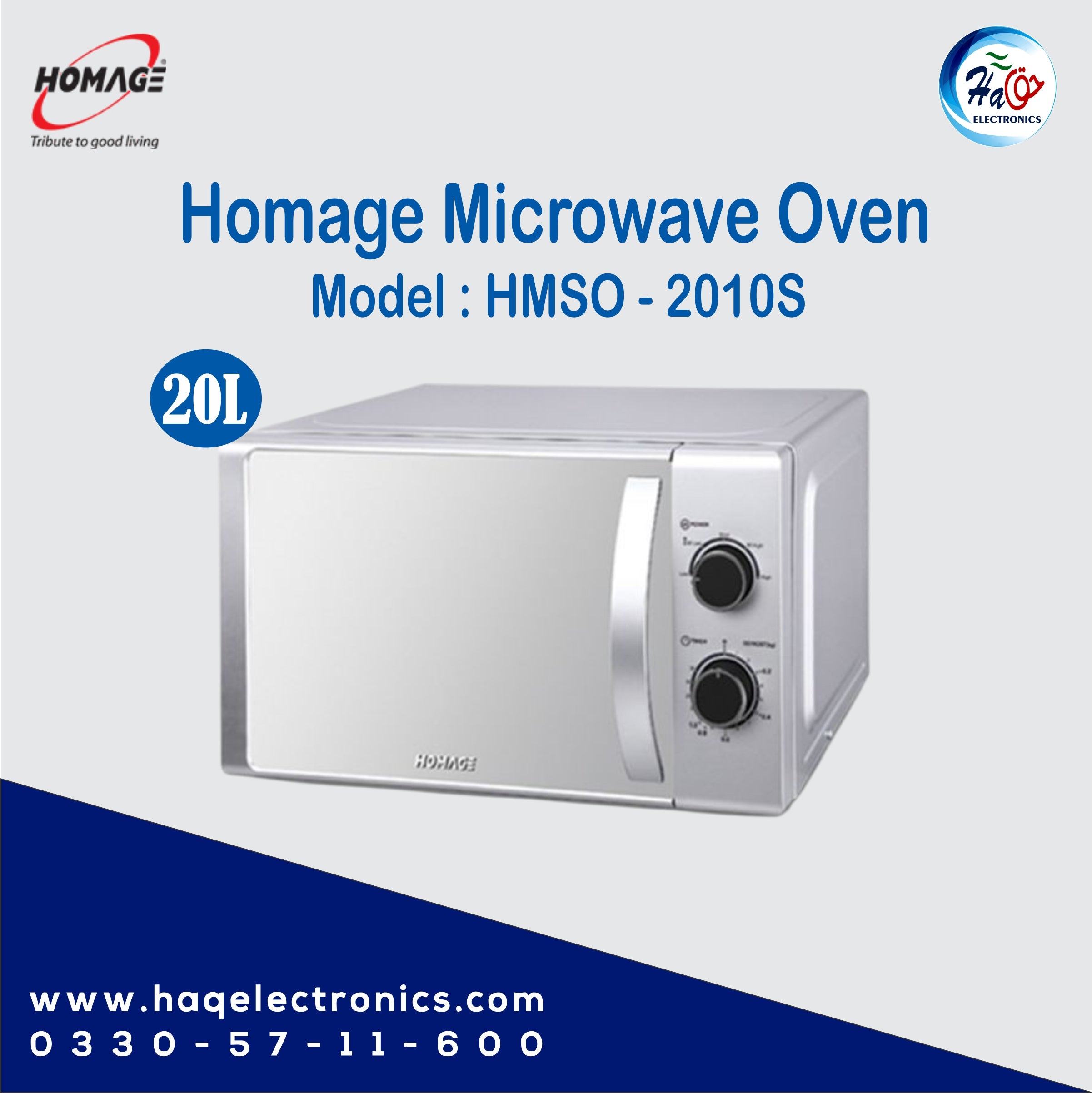 Homage Microwave Oven (HMSO-2010S) – 20L
