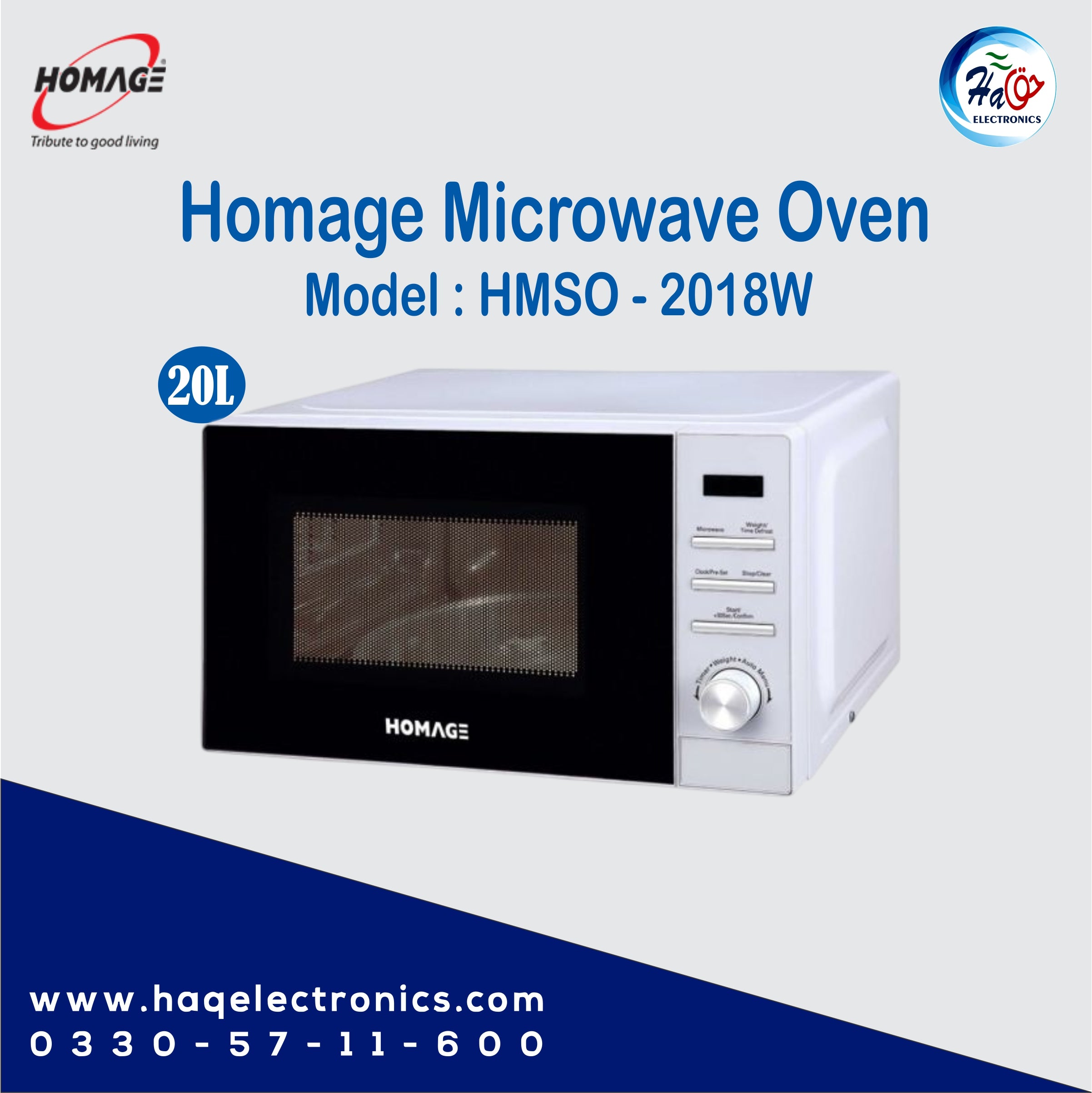 Homage HDSO-2018W Microwave Oven - 20 L