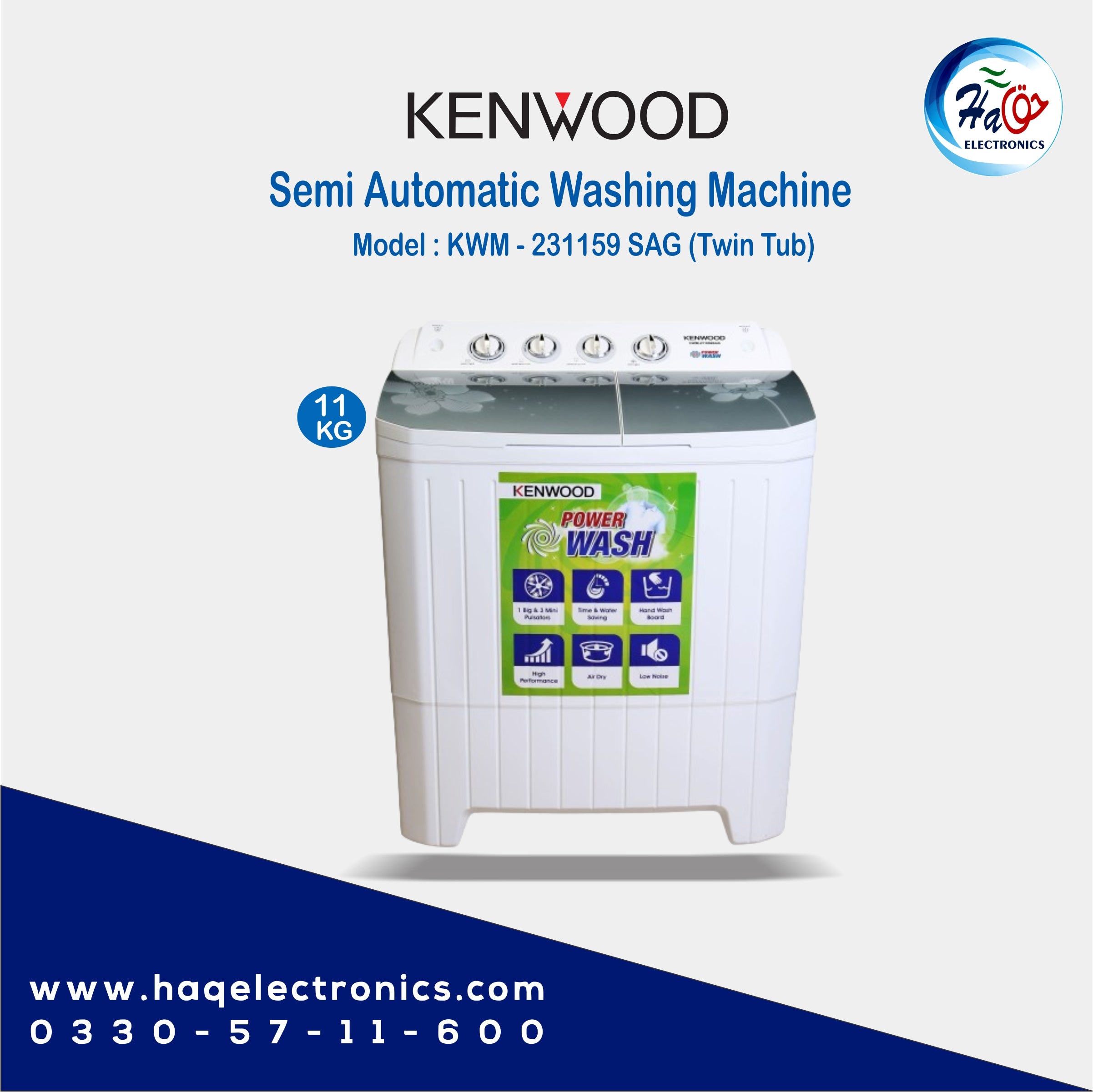 Kenwood Washing Machine KWM-231159 (Twin Tub)