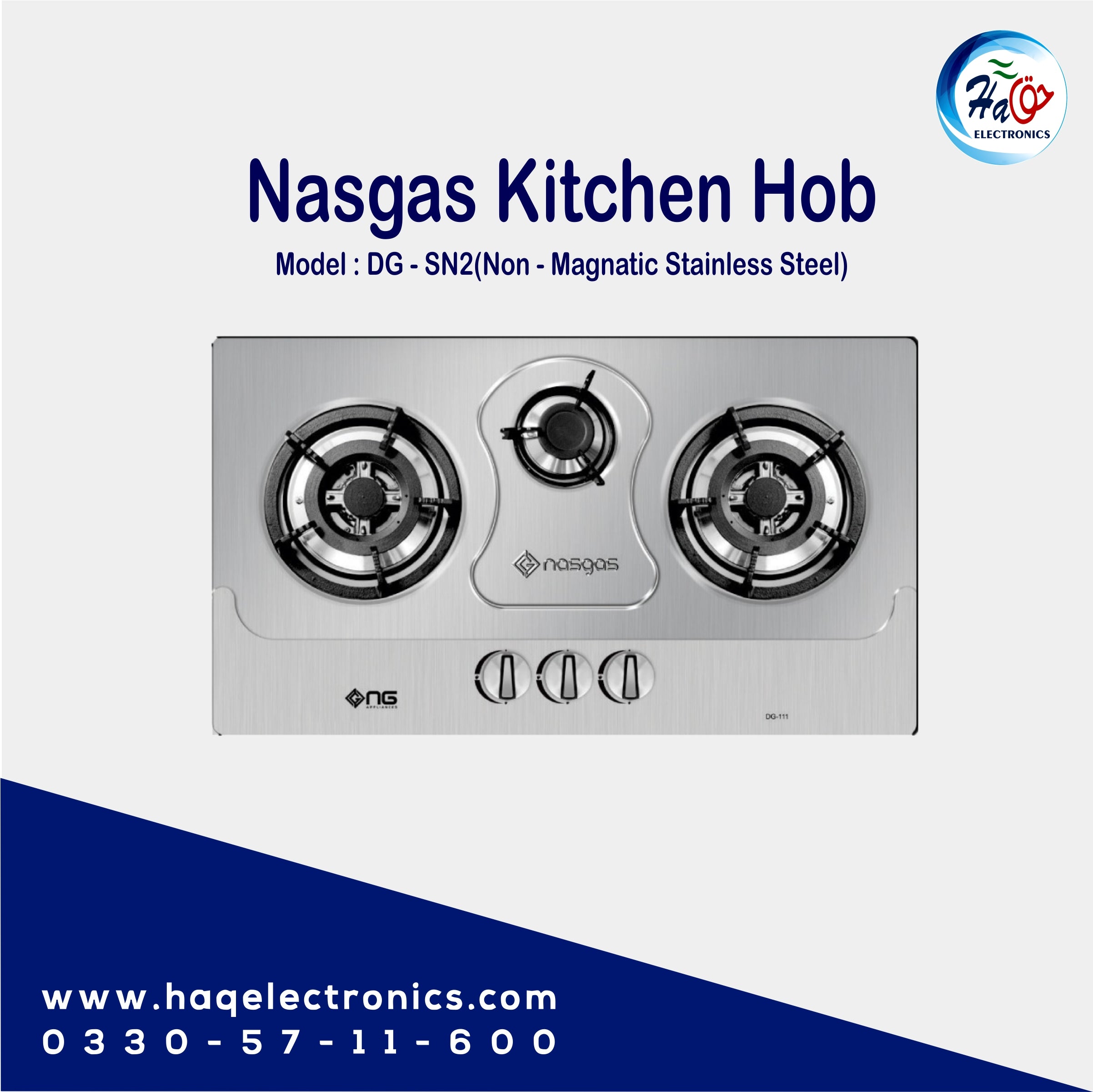 Nasgas Kitchen Hob DG-SN2 (Steel Top)