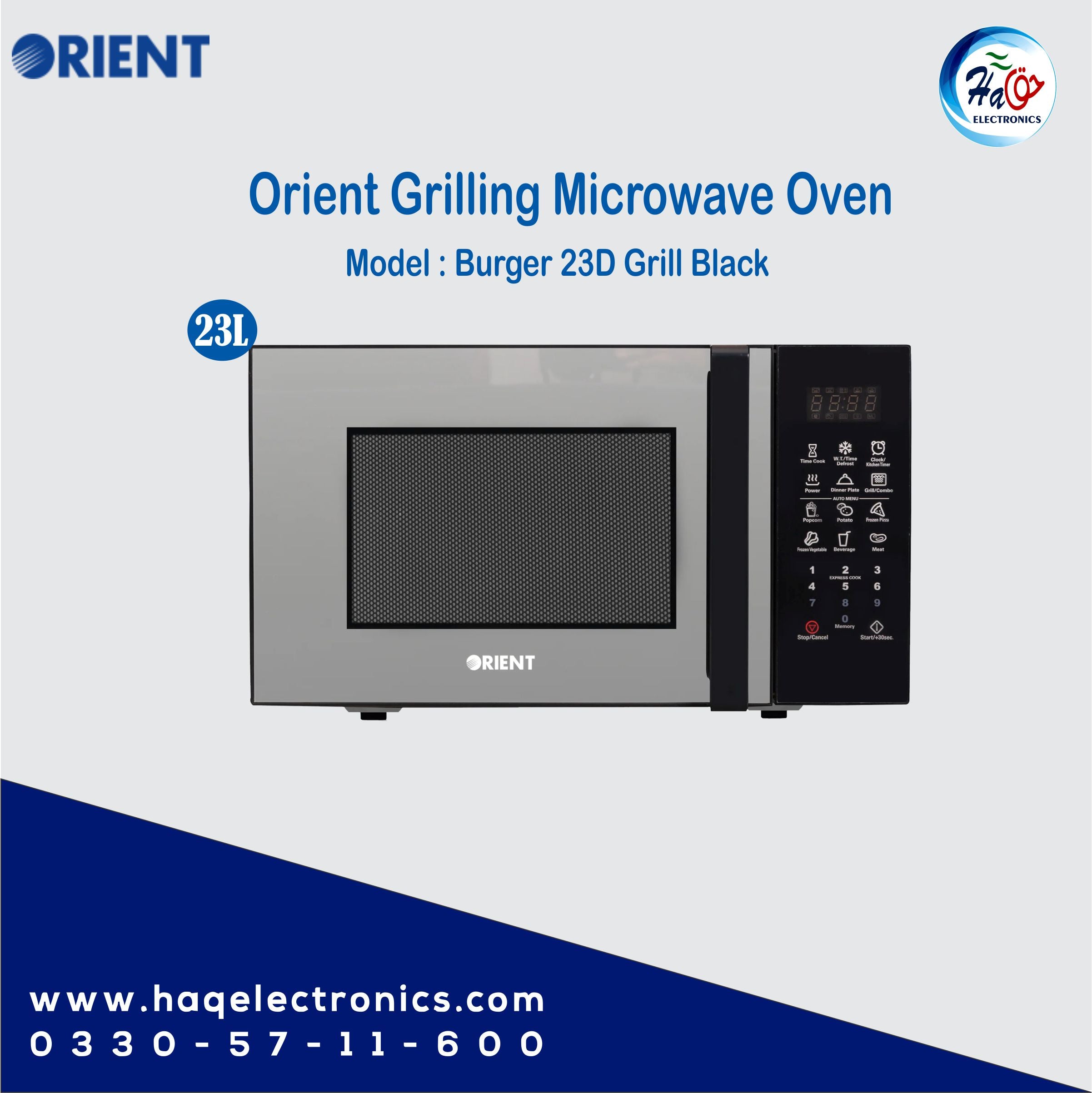 Orient Microwave Oven Burger 23D Grill Black