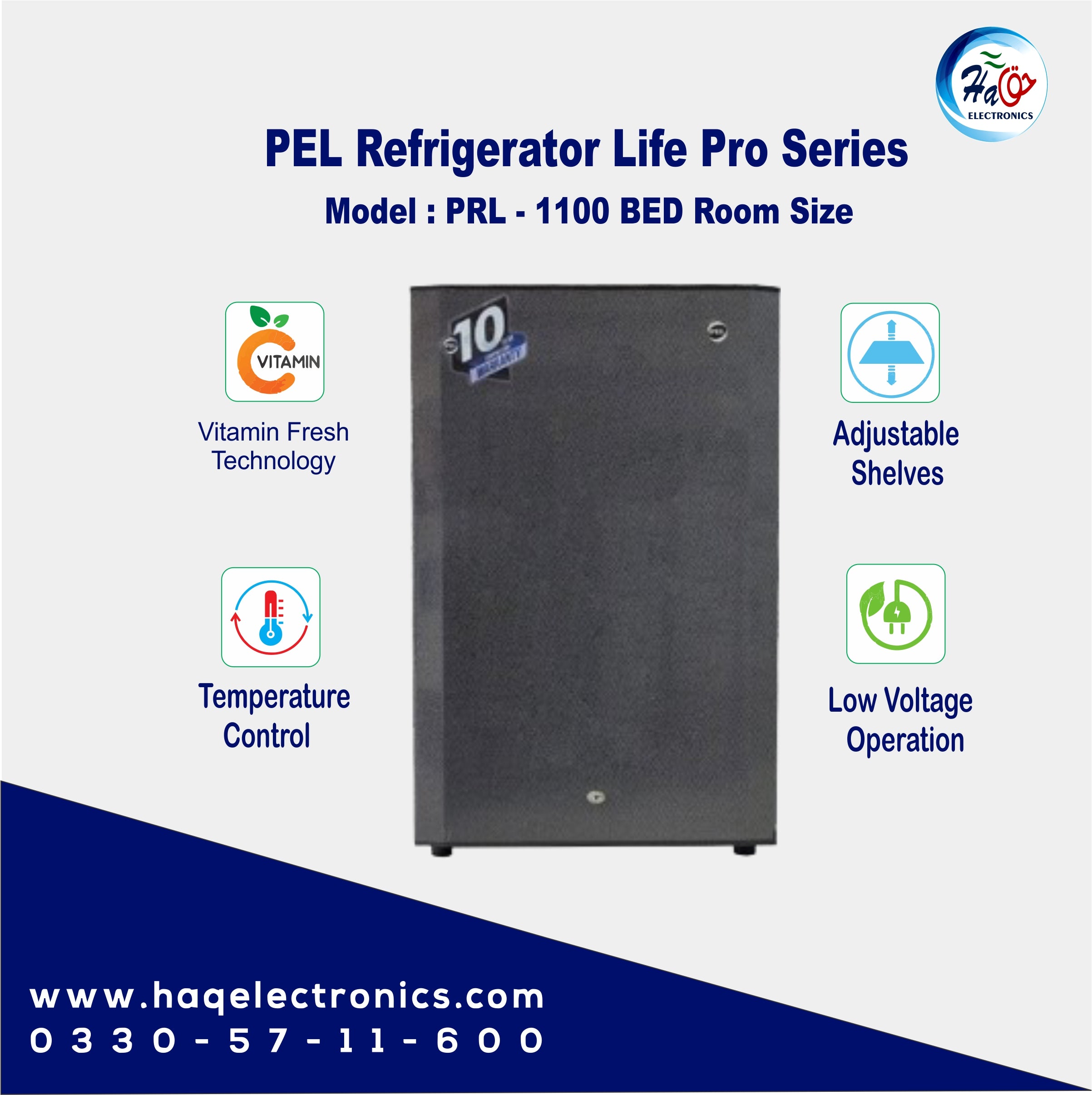 PEL Refrigerator PRL-1100  Life Pro Bed-Room Size