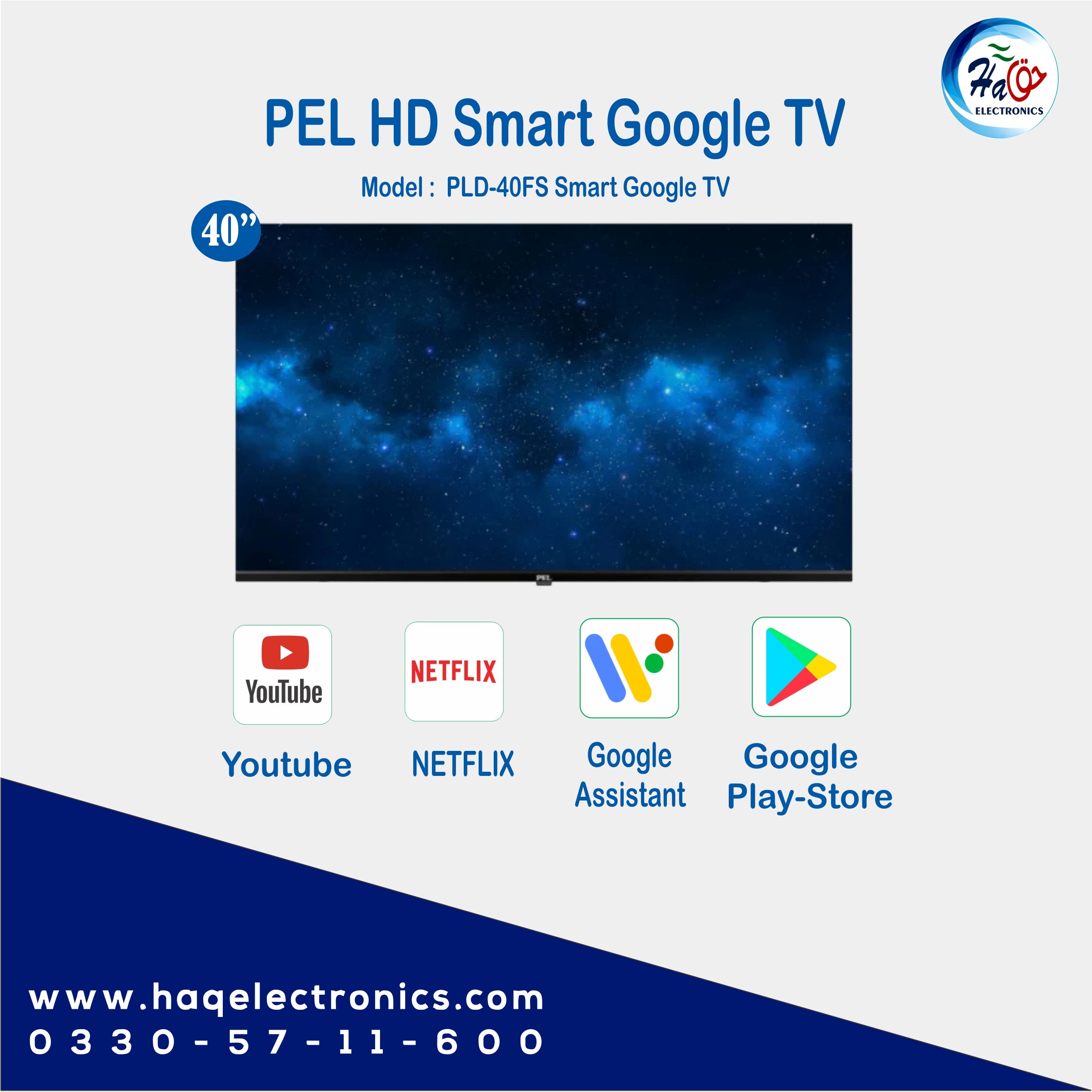 PEL Full HD 40 Smart Google Bezel-less LED TV