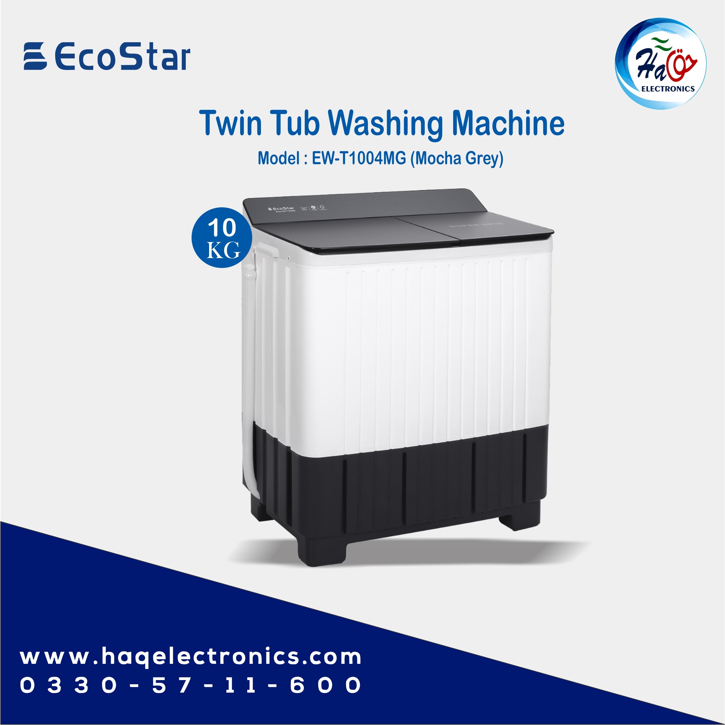 EcoStar Twin Tub Washing Machine EW-T1004MG