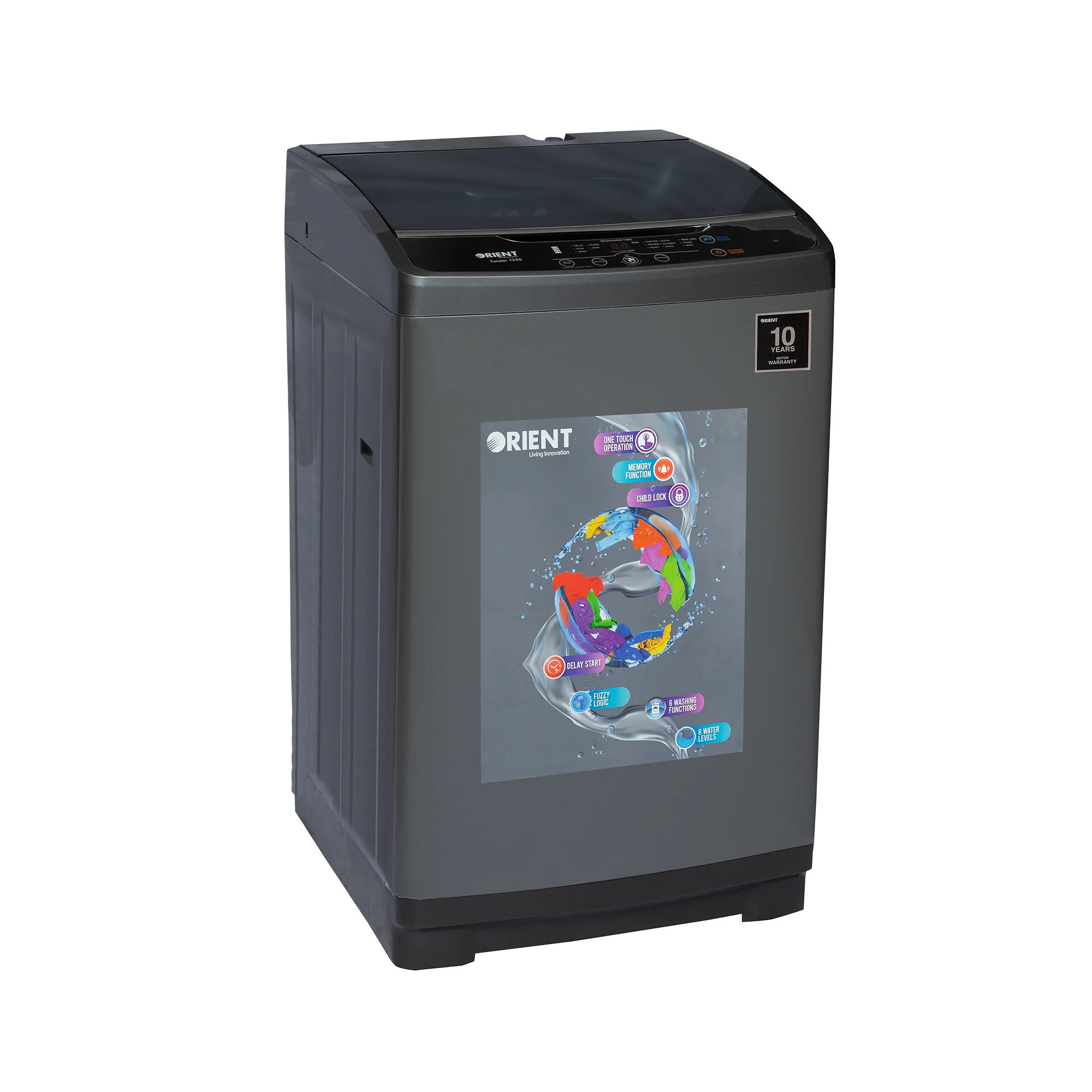 Oreint Automatic Washing Machine Twister 1150 Metallic Grey