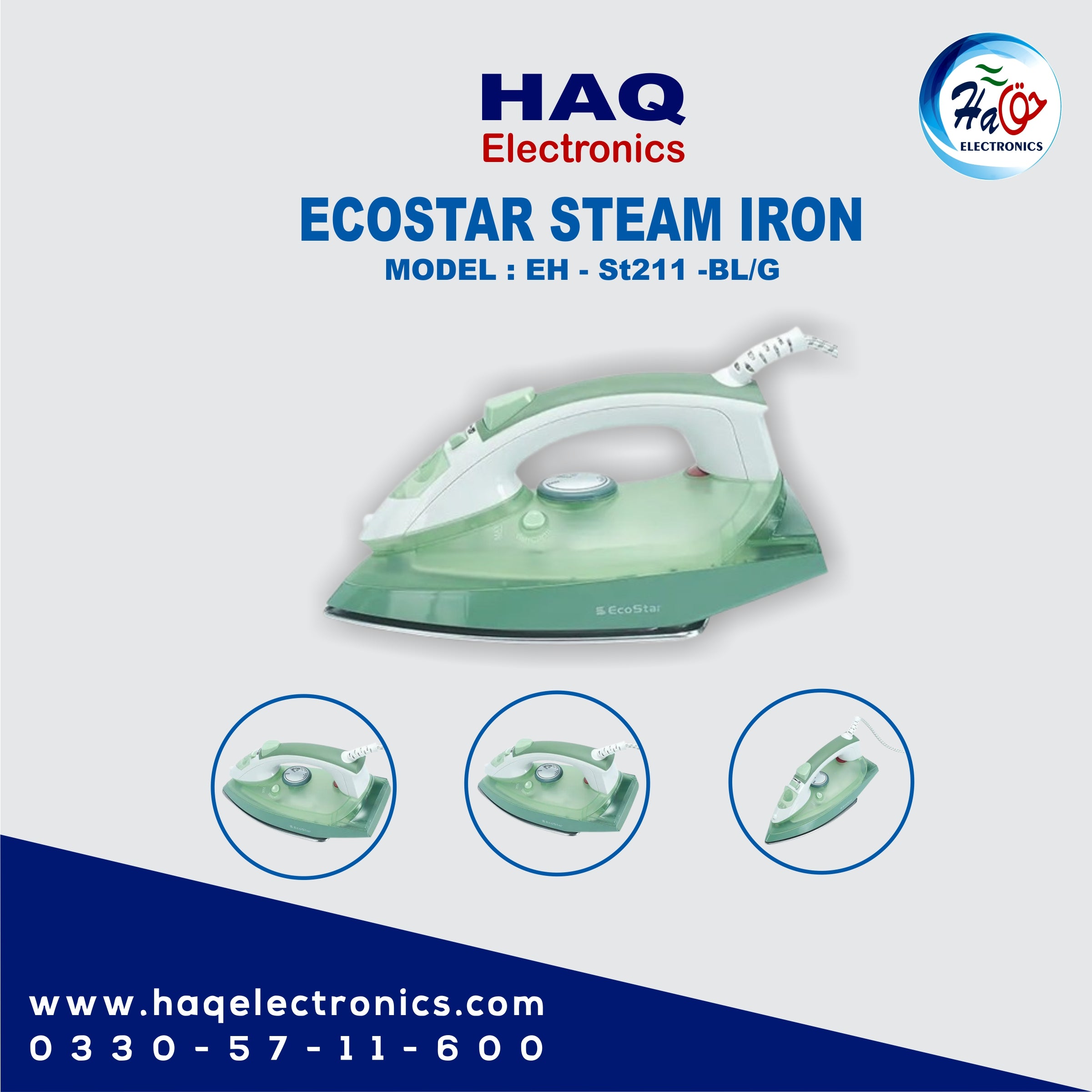 EcoStar Steam Iron EH-ST211 BL/G