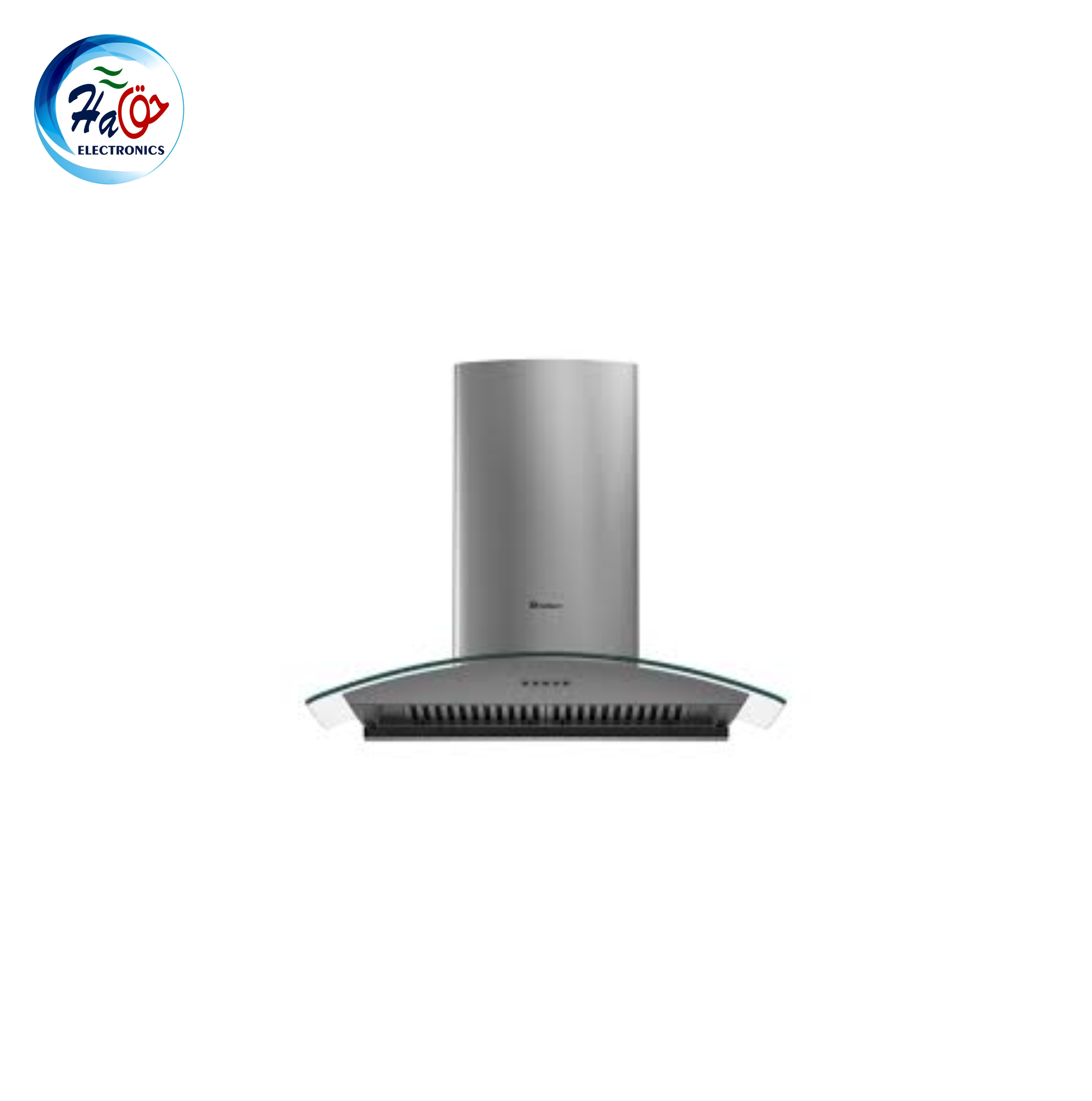 DAWLANCE HOODS DCB 7310 SA wall mounted curved glass kitchen hood with inox stainless steel finish and powerful suction system