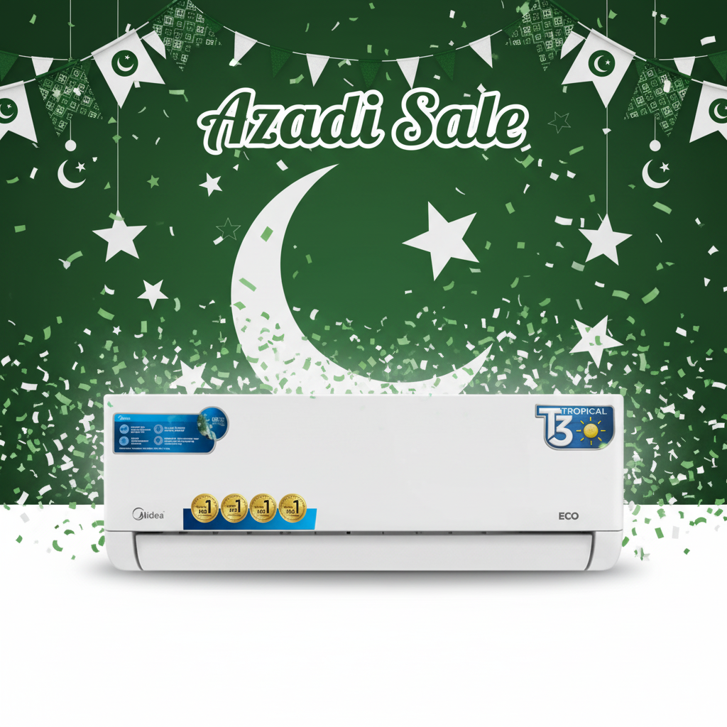 MIDEA SPLIT AC 12HRDN1 ECO T3 inverter split air conditioner with T3 compressor and energy efficient cooling performance