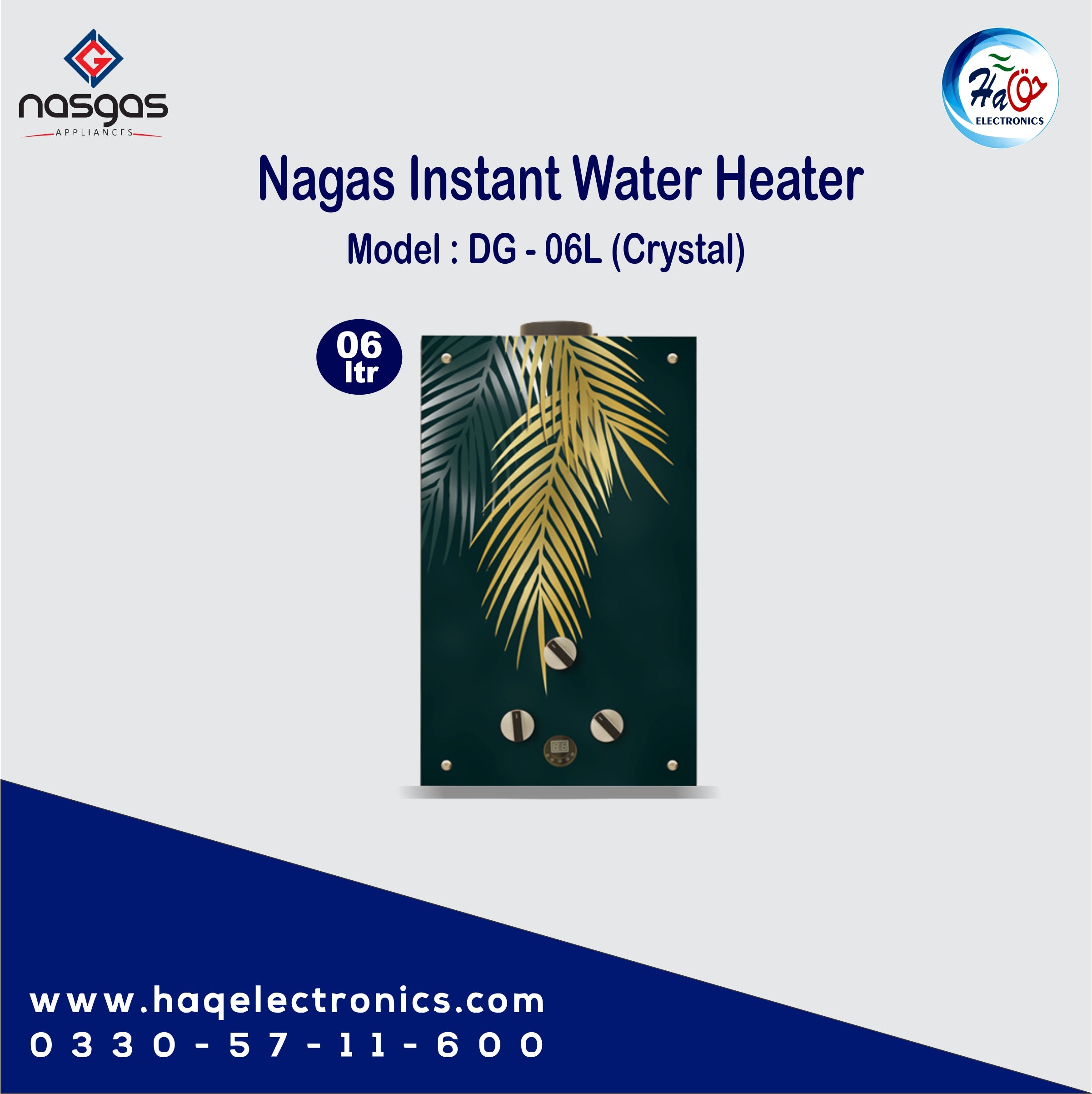 Nasgas Instant Gas Water Heater DG-06L (Crystal)