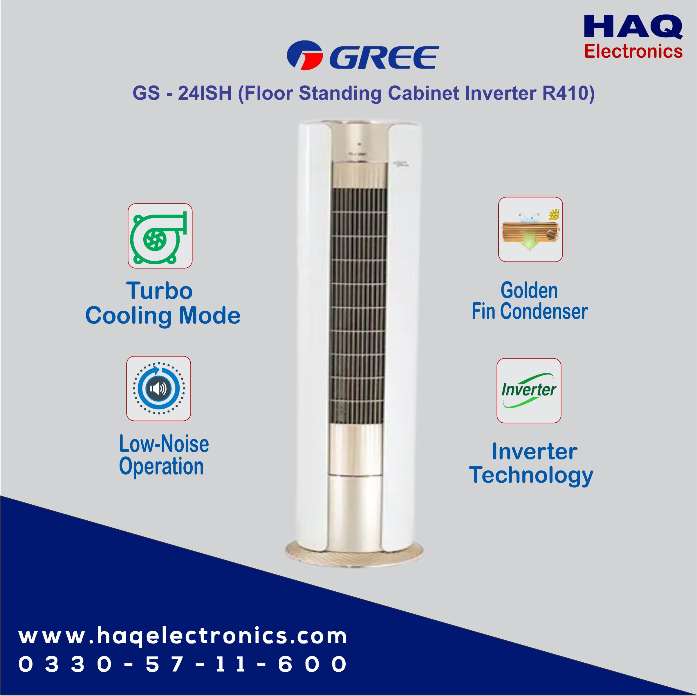 GREE Floor Standing AC GF-24ISH 2 TON I-Shine (Inverter)