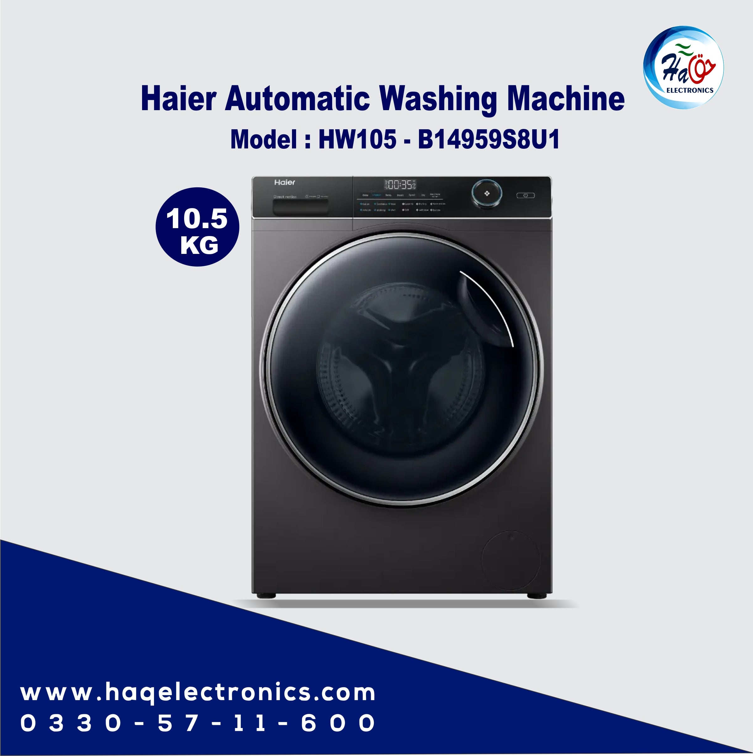 Haier HW105-B14959S8U1 Front Load Automatic Washing Machine.