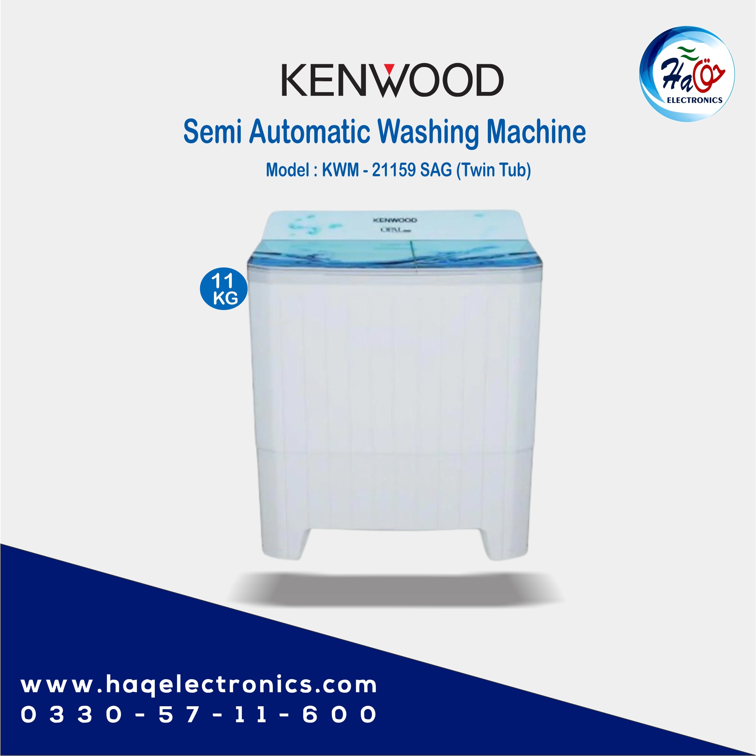 Kenwood 21159 Twin Tub Washing Machine (11 KG)