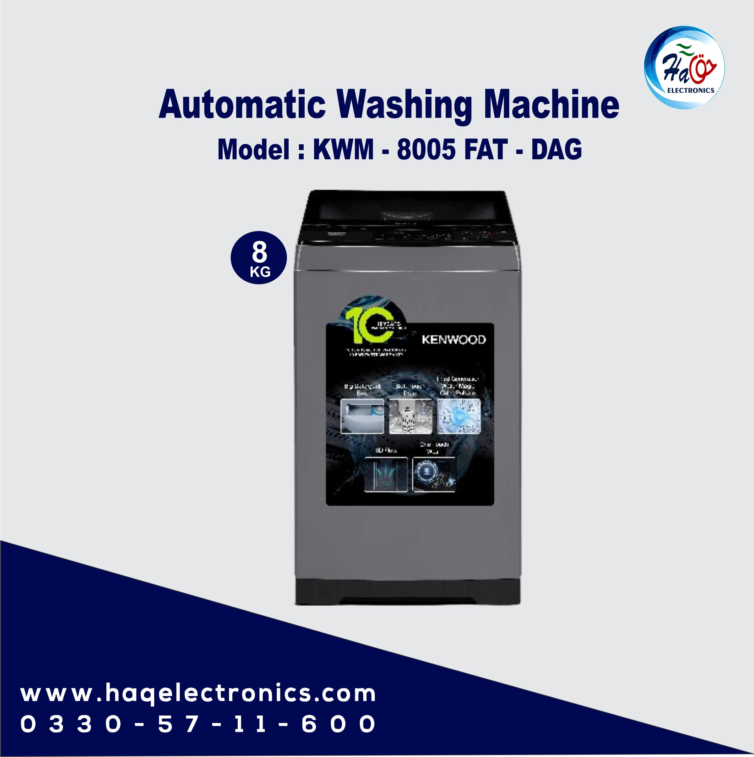 Kenwood KWM-8005FAT-DG Top Load Automatic Washing Machine