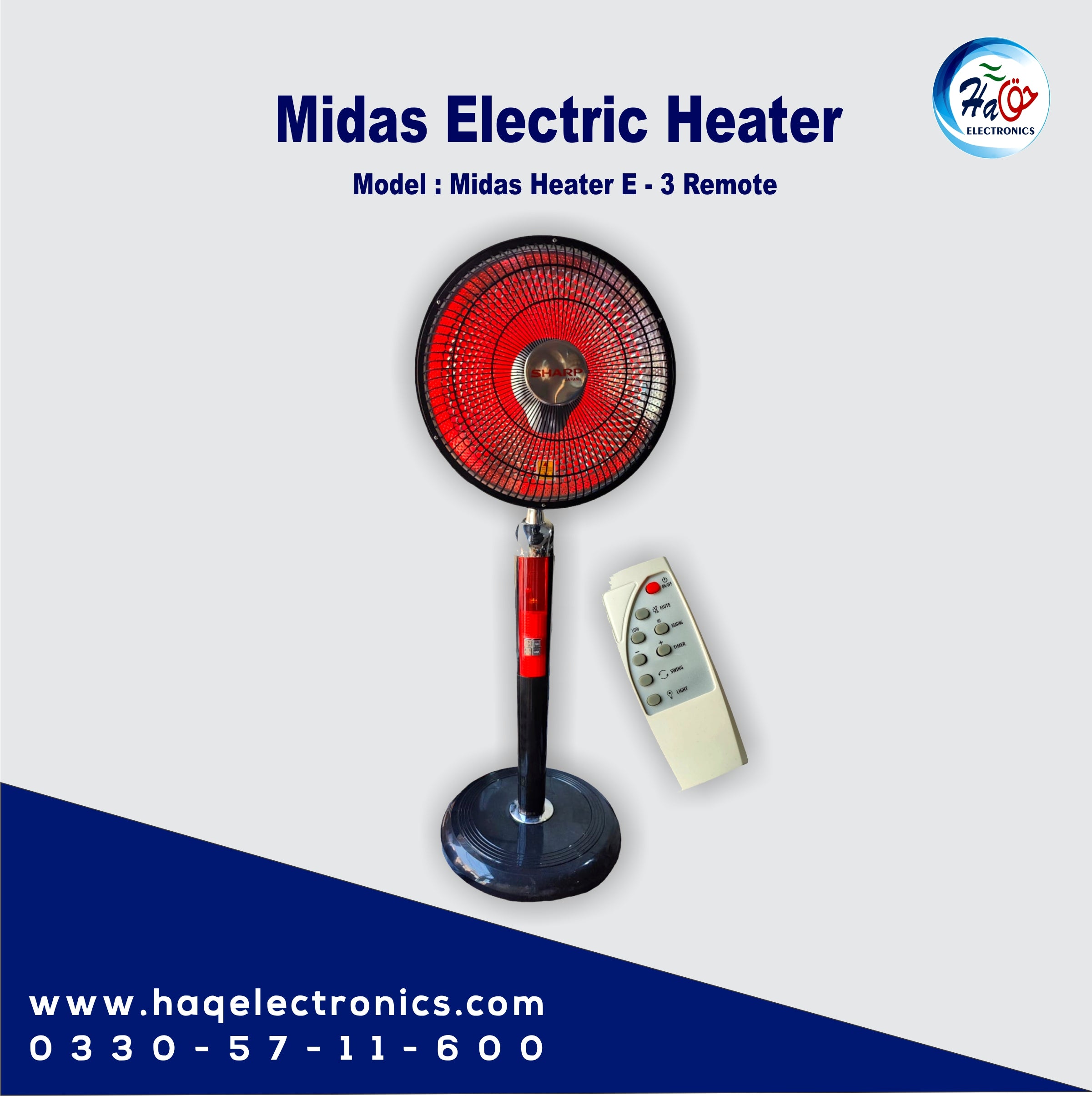 Midas Electric Fan Heater E-3 Remote