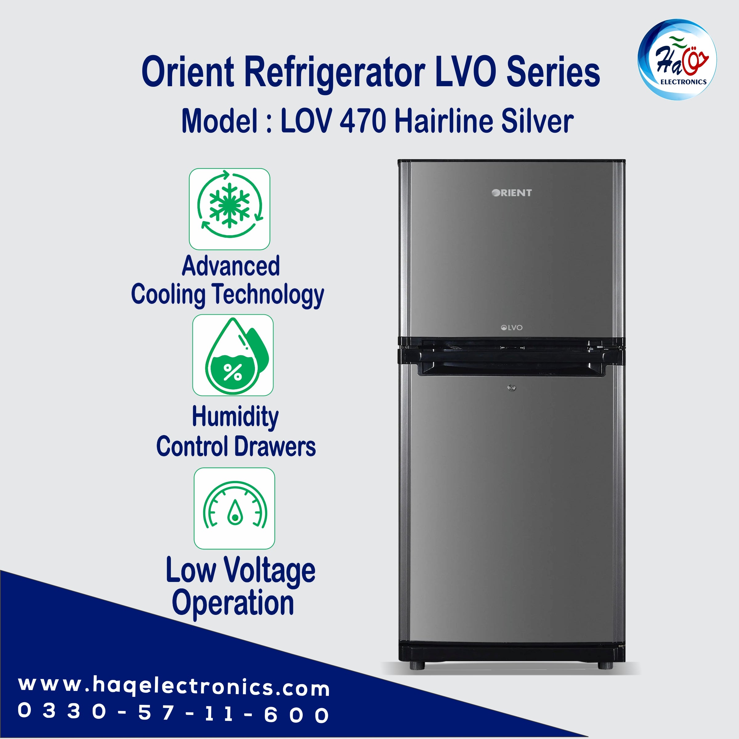 Orient Refrigerator LVO VCM 470 Ltr Hairline Silver